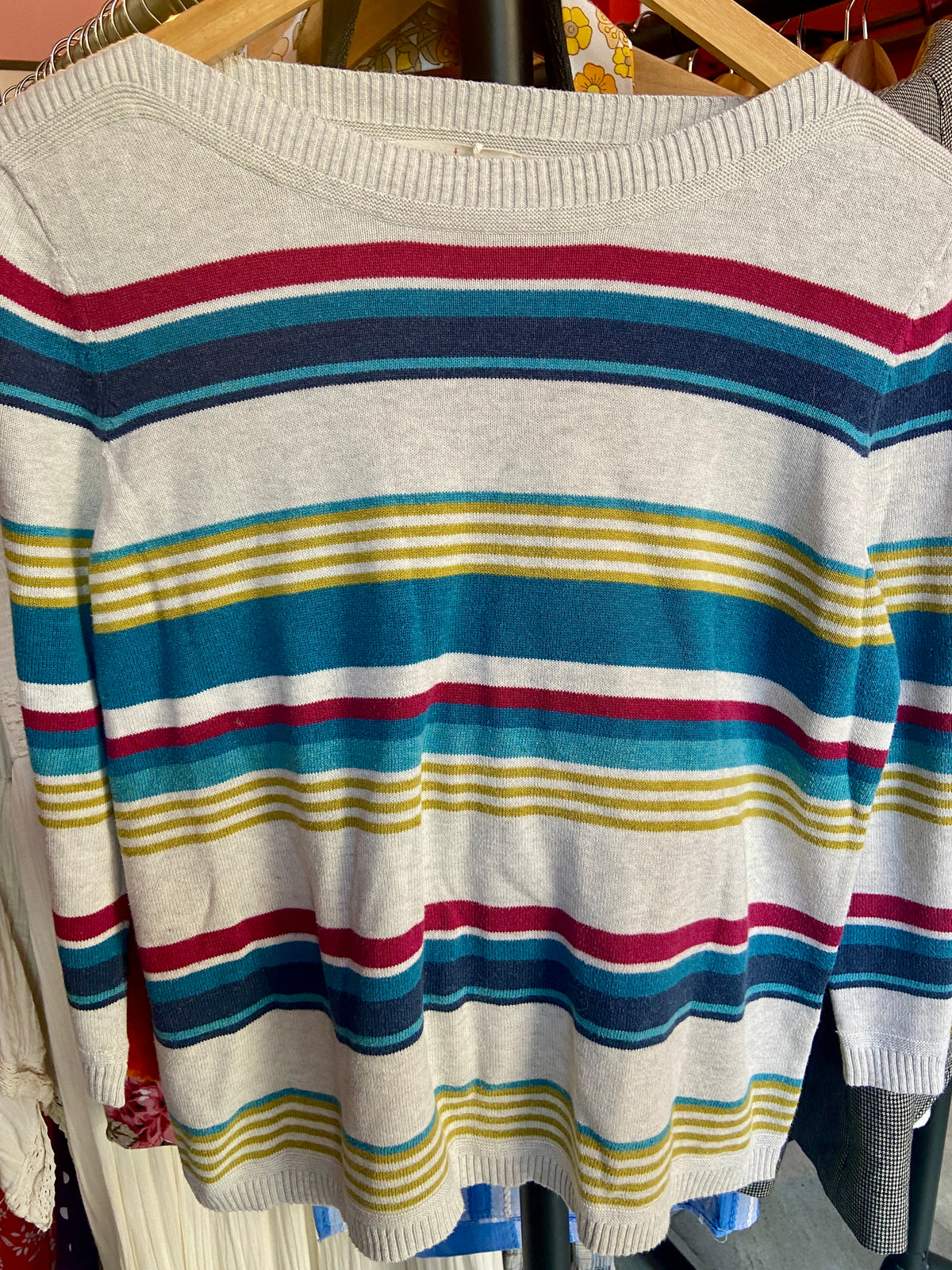 Striped Organic Cotton Lightweight Jumper