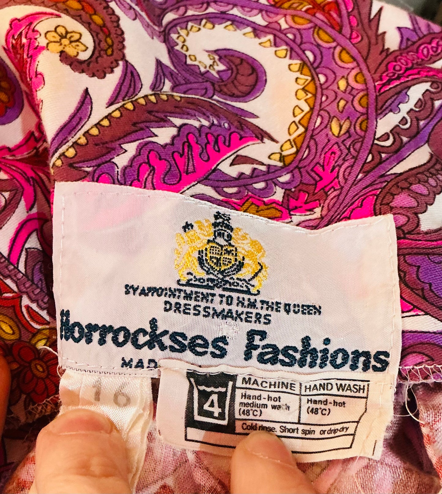 1960s Vintage Pink Paisley Horrockses Shift Dress