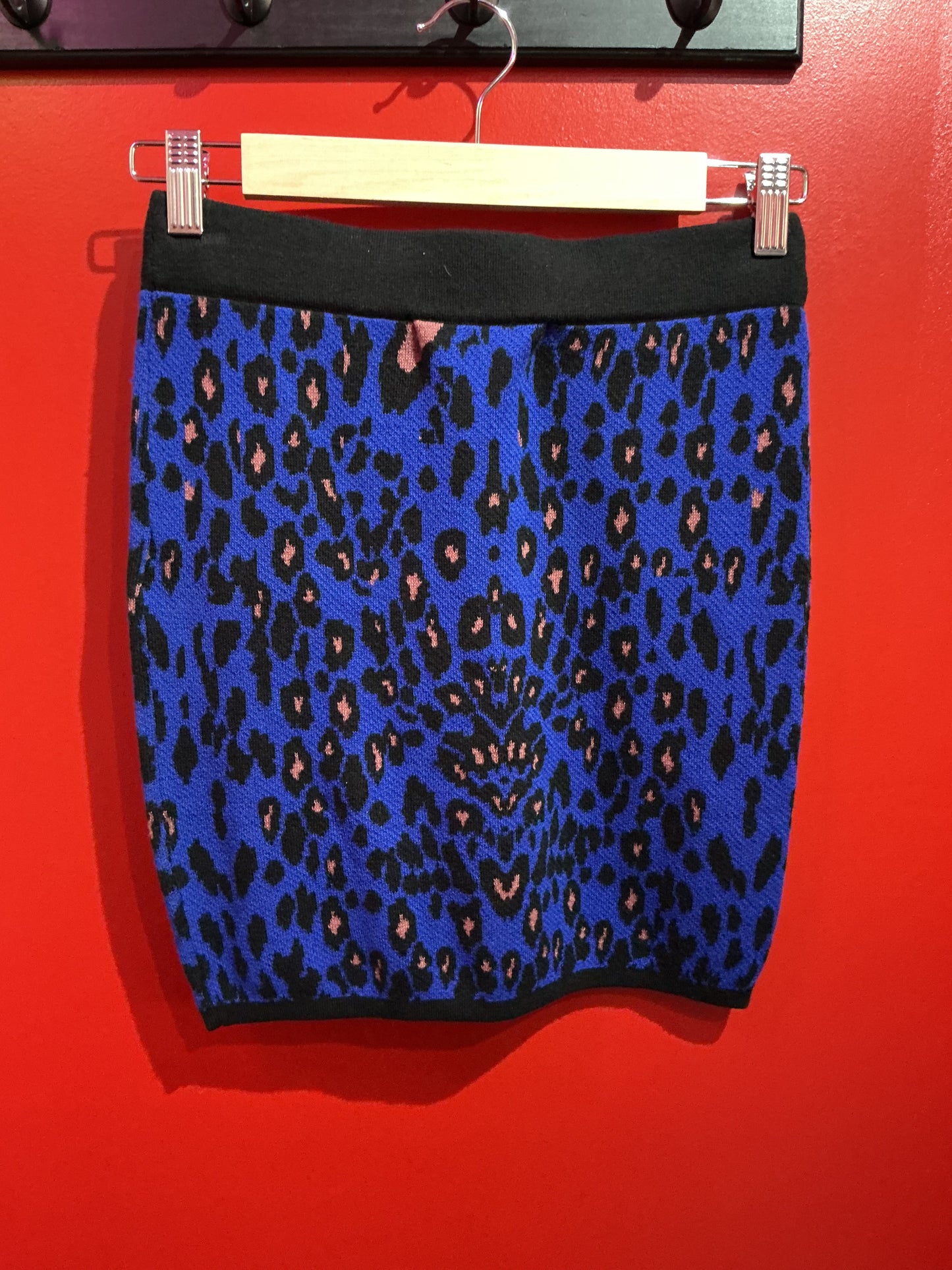 BNWT Noisy May Blue Leopard Print Knit Skirt