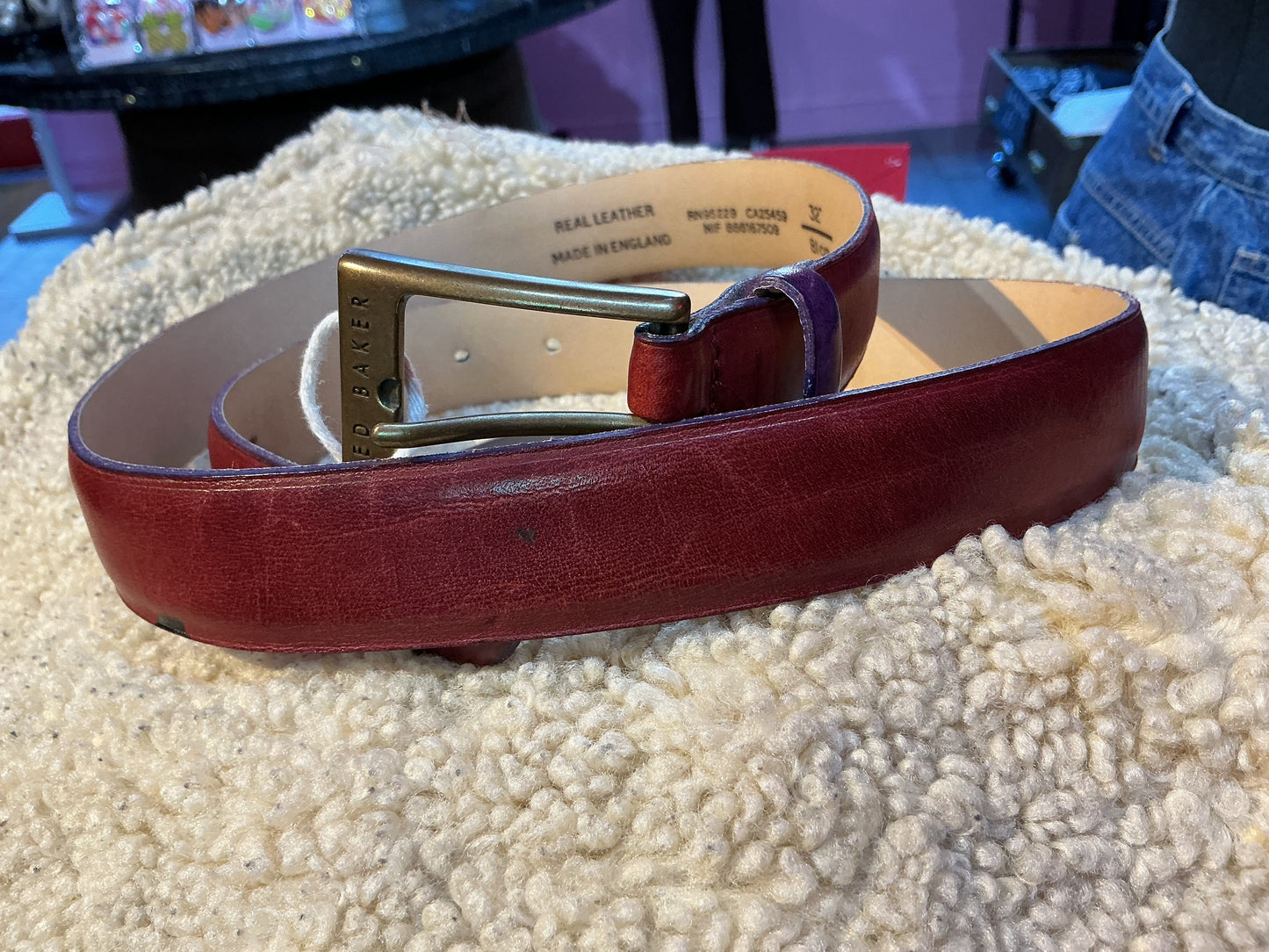 Burgundy Ted Baker Leather Belt