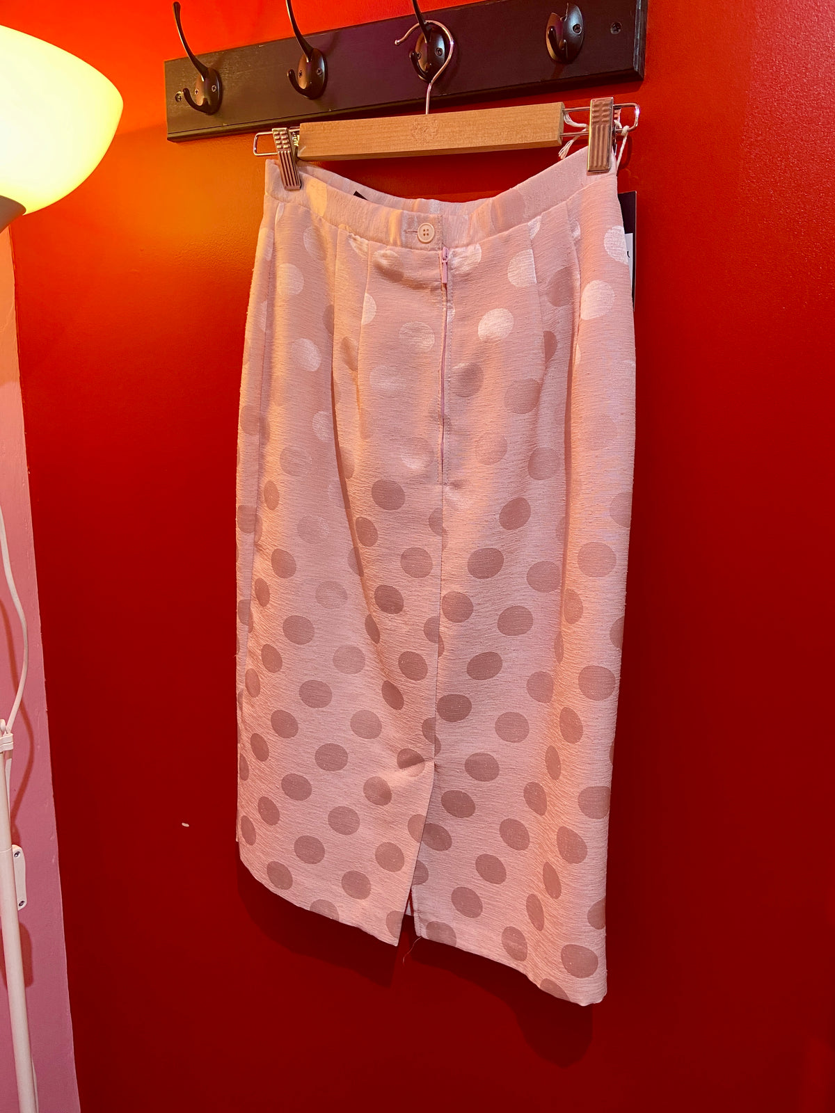 1960s Vintage Baby Pink Polka Dot Skirt