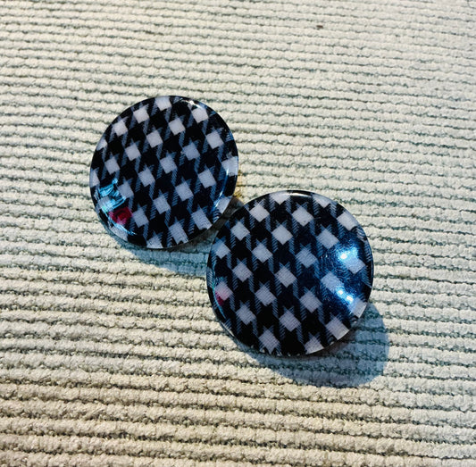1960s Style Dogtooth Large Stud Earrings