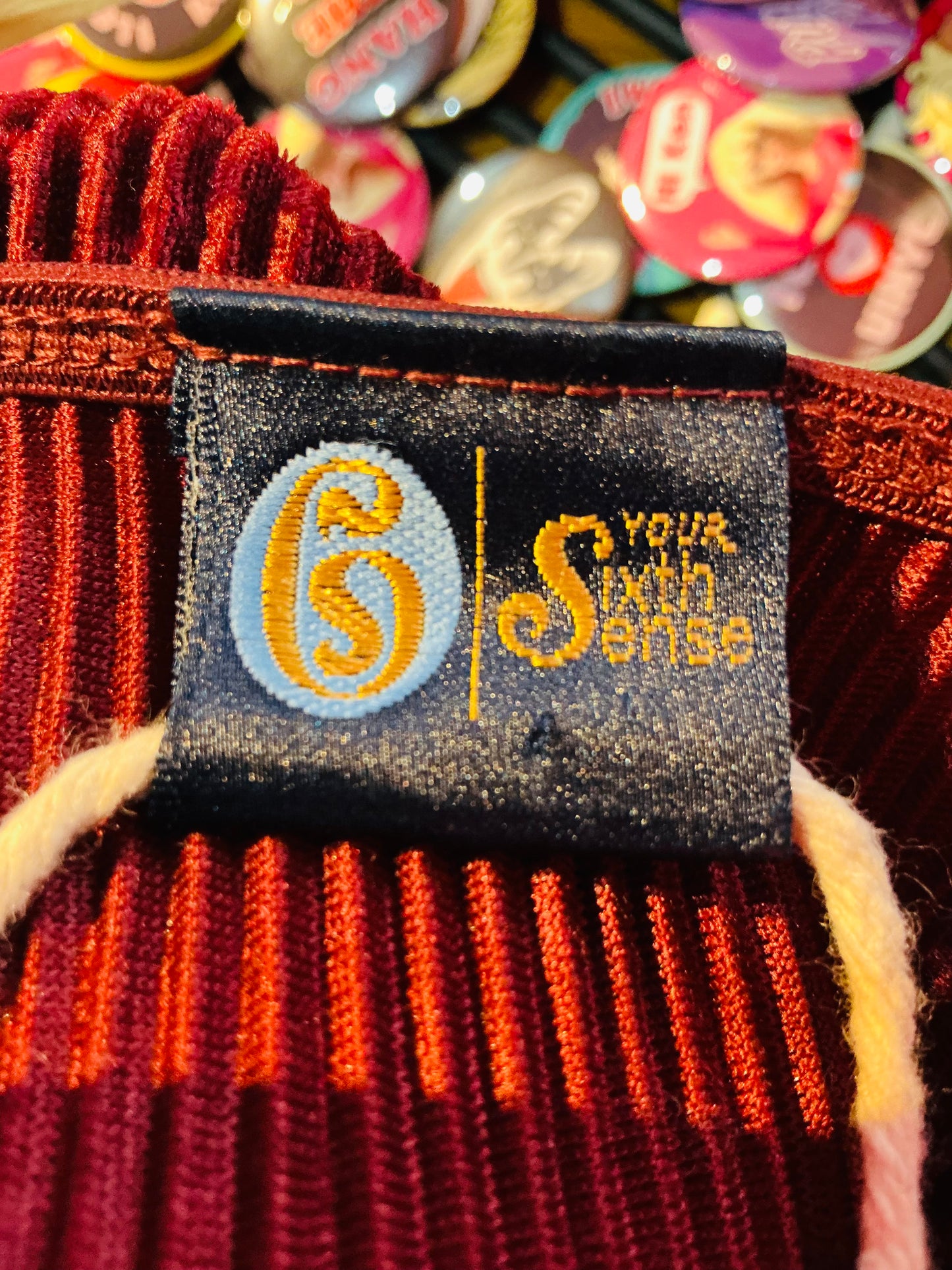 1990s Sixth Sense Burgundy Cord Shift Dress