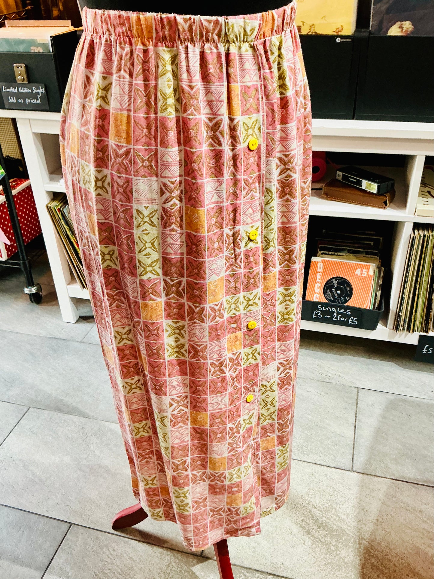 1960s Vintage Miss Jenny Pink Pattern Skirt