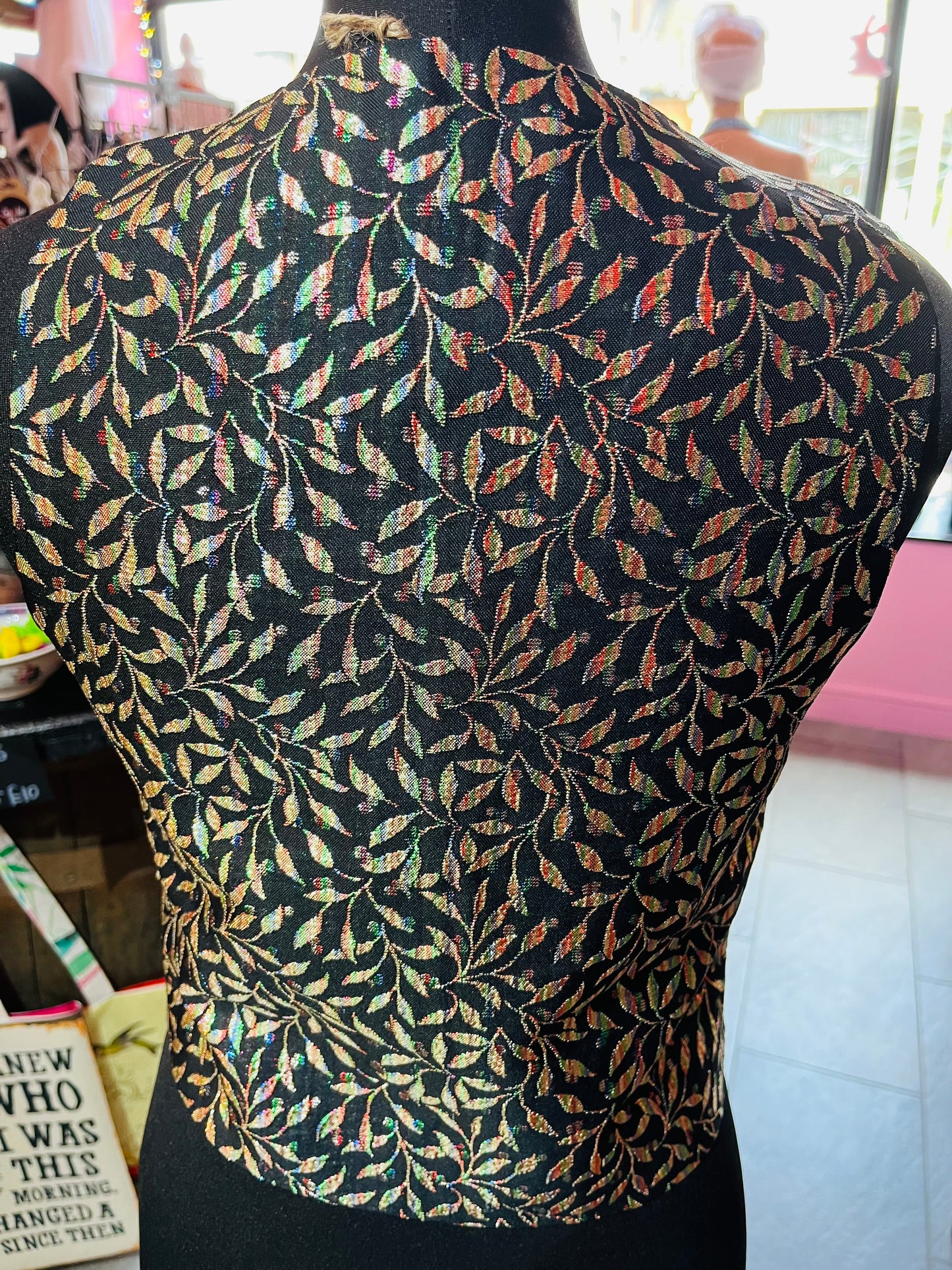 1960s Vintage Marion Donaldson Shiny Leaves Waistcoat