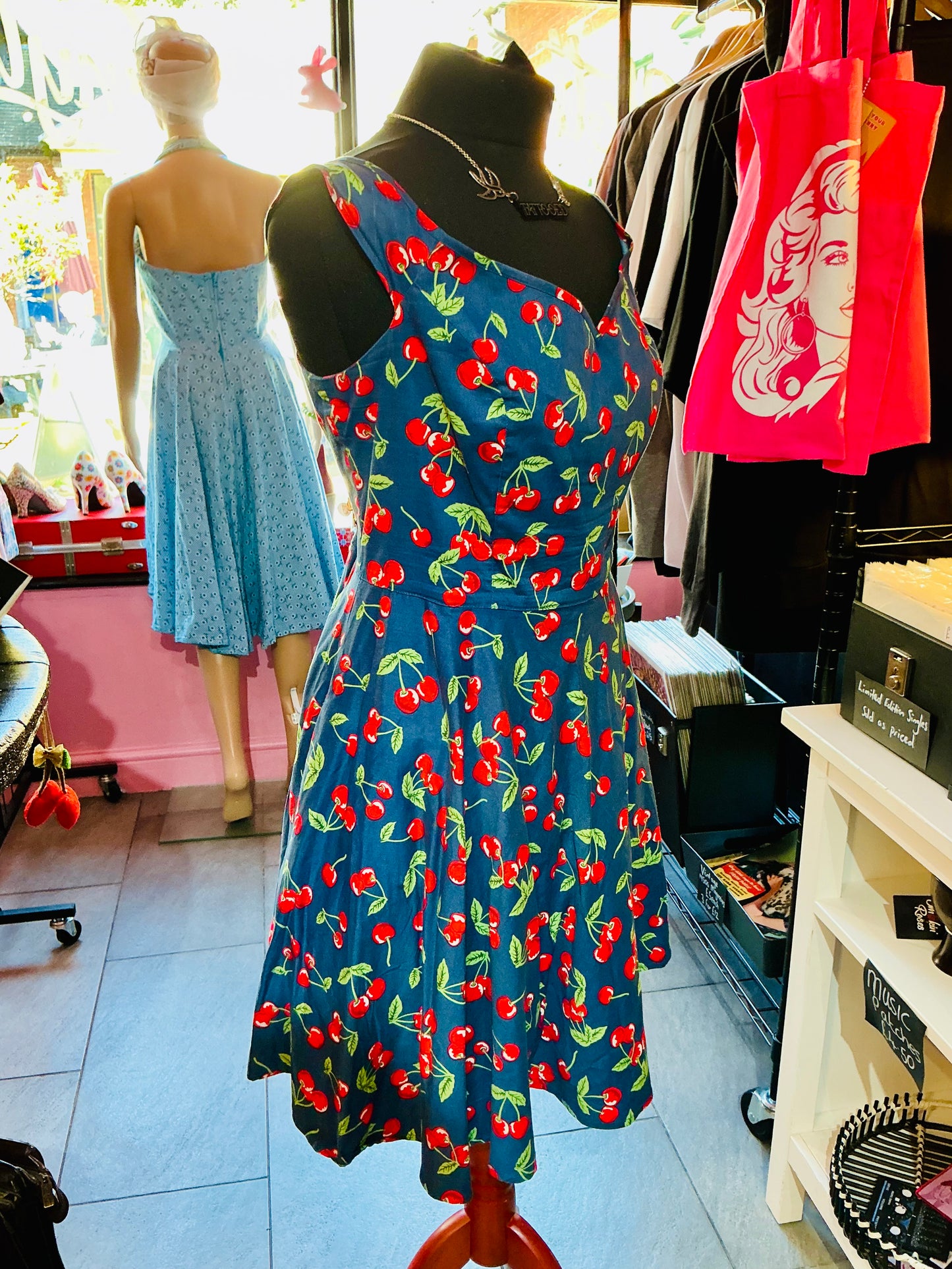 1950s Style Cherry Print Hell Bunny Swing Dress