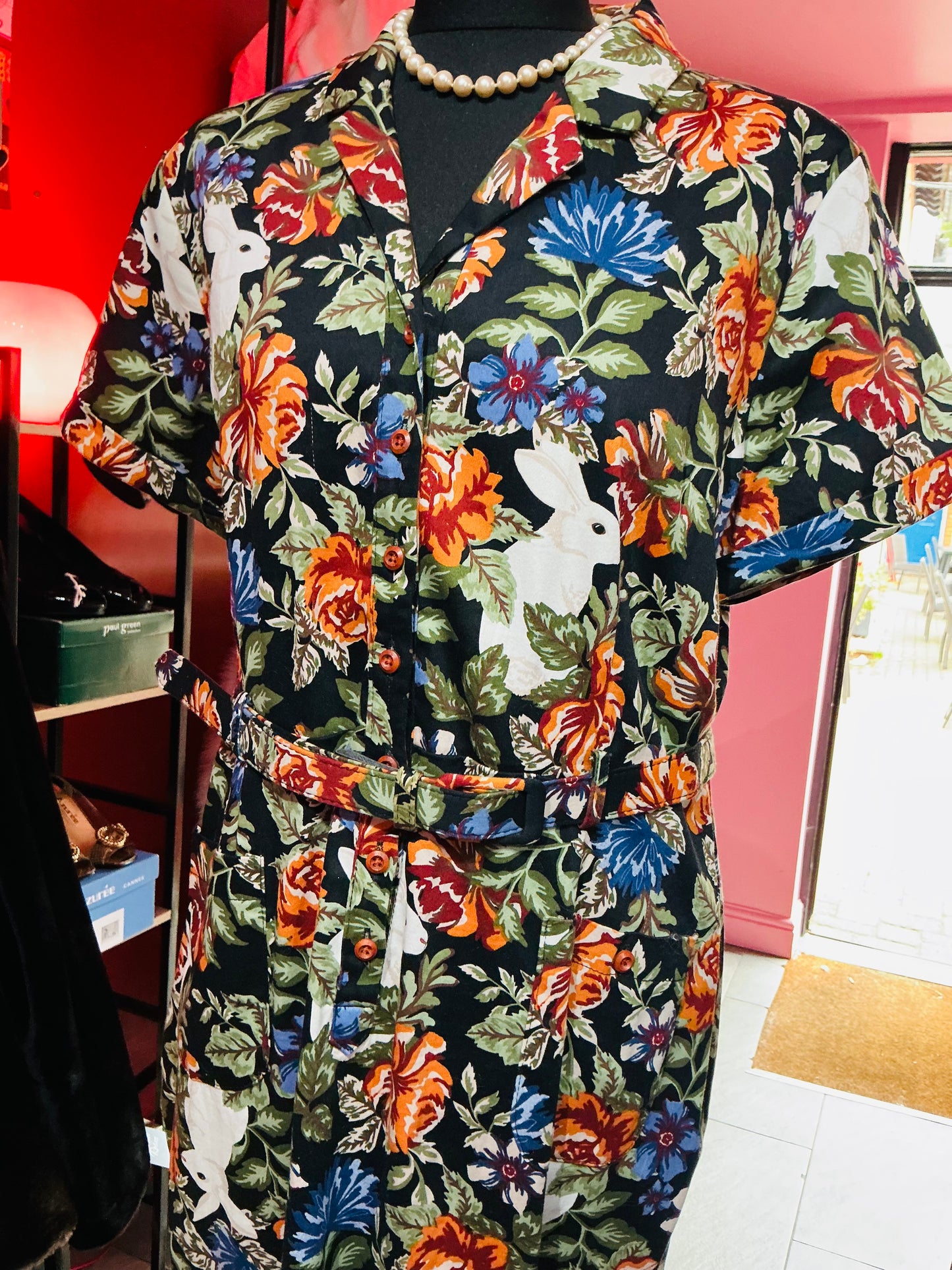 Collectif Vintage Autumn Garden Pencil Dress