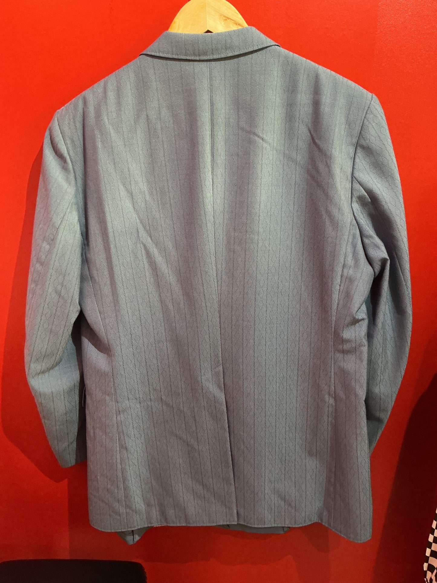 1970s Blue Embroidered Suit Jacket & Trousers