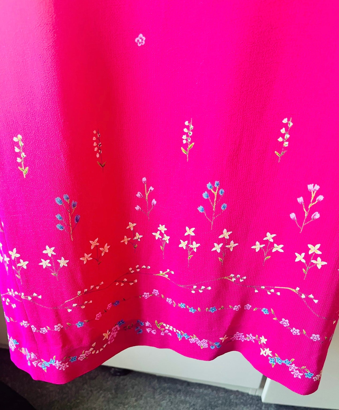 Melanie Black Cerise Pink Wrap Skirt- Size M