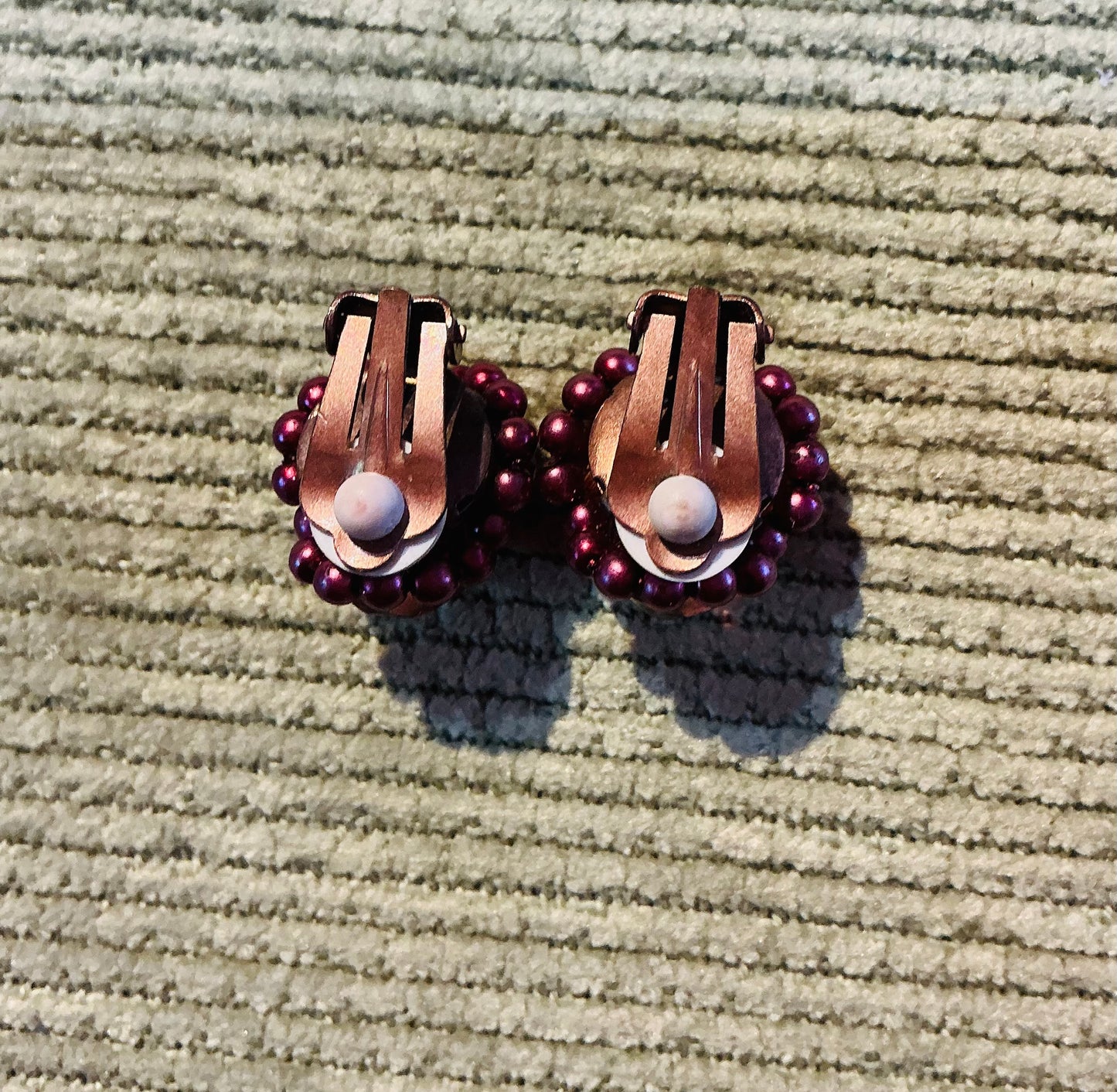 1980s Vintage Pink Crystal Clip on Earrings
