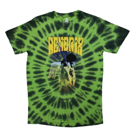 Psychedelic Green Tie Dye Jimi Hendrix Band Top