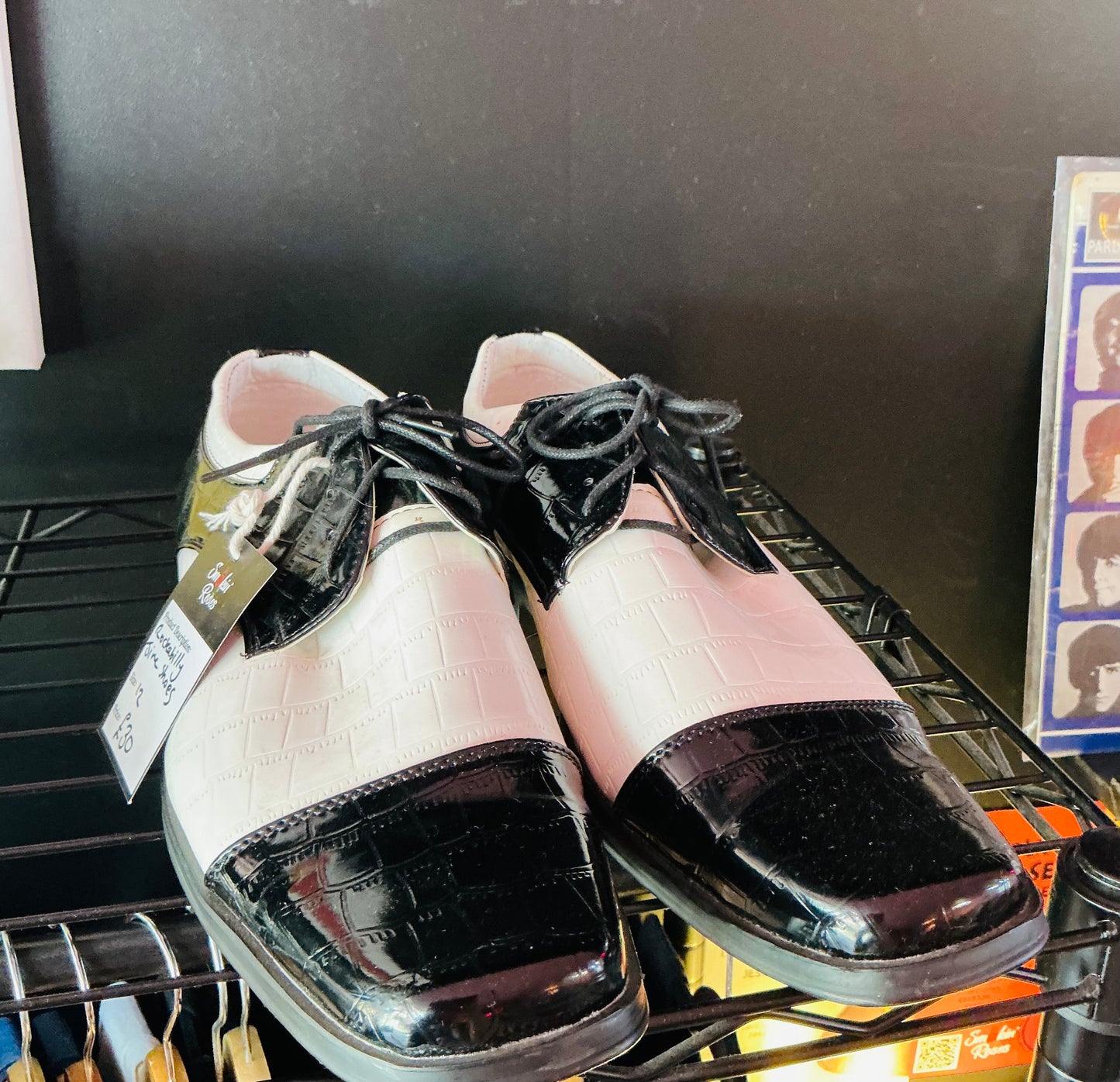Black and White Patent Shoes