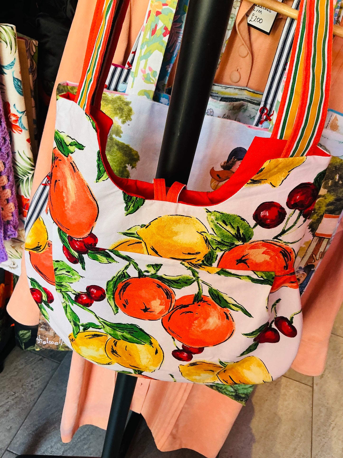 Handmade Vintage Fruit Fabric Handbag