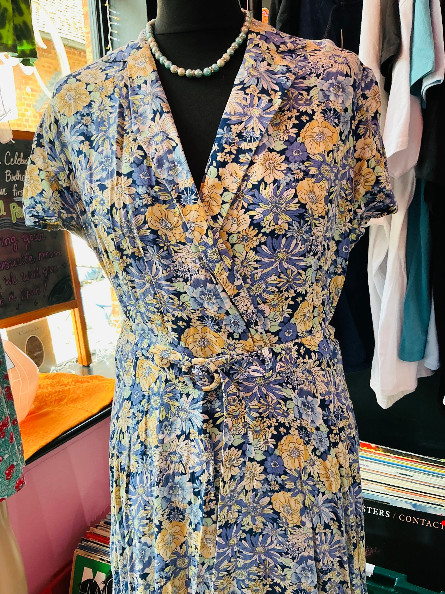 Joe Browns Blue and Yellow Floral Tea Dress