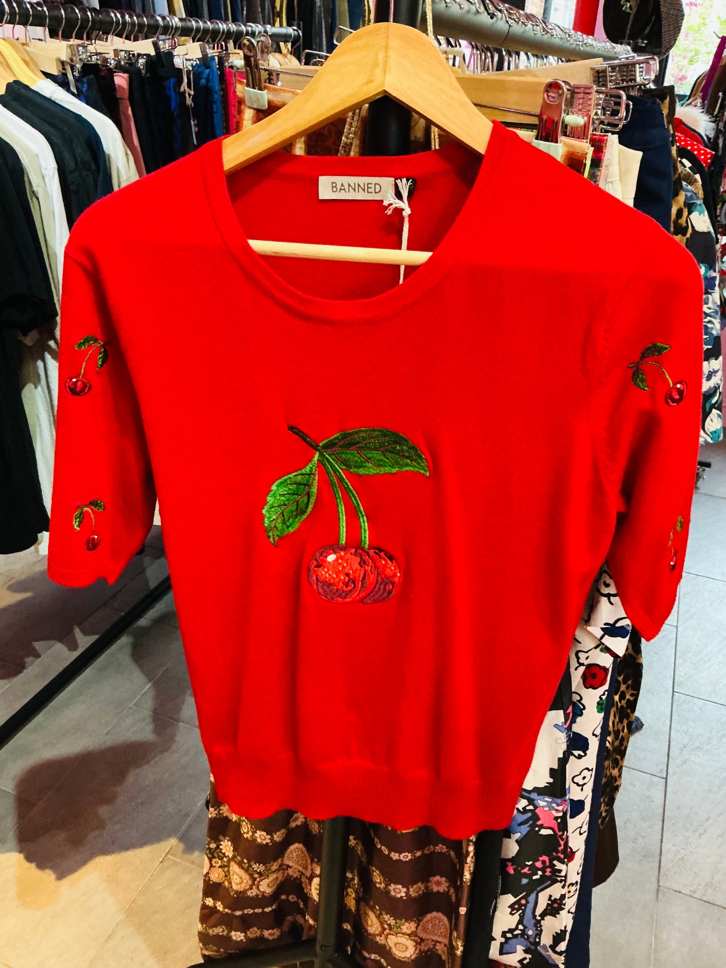 Banned Apparel Sweet Cherry Red Jumper