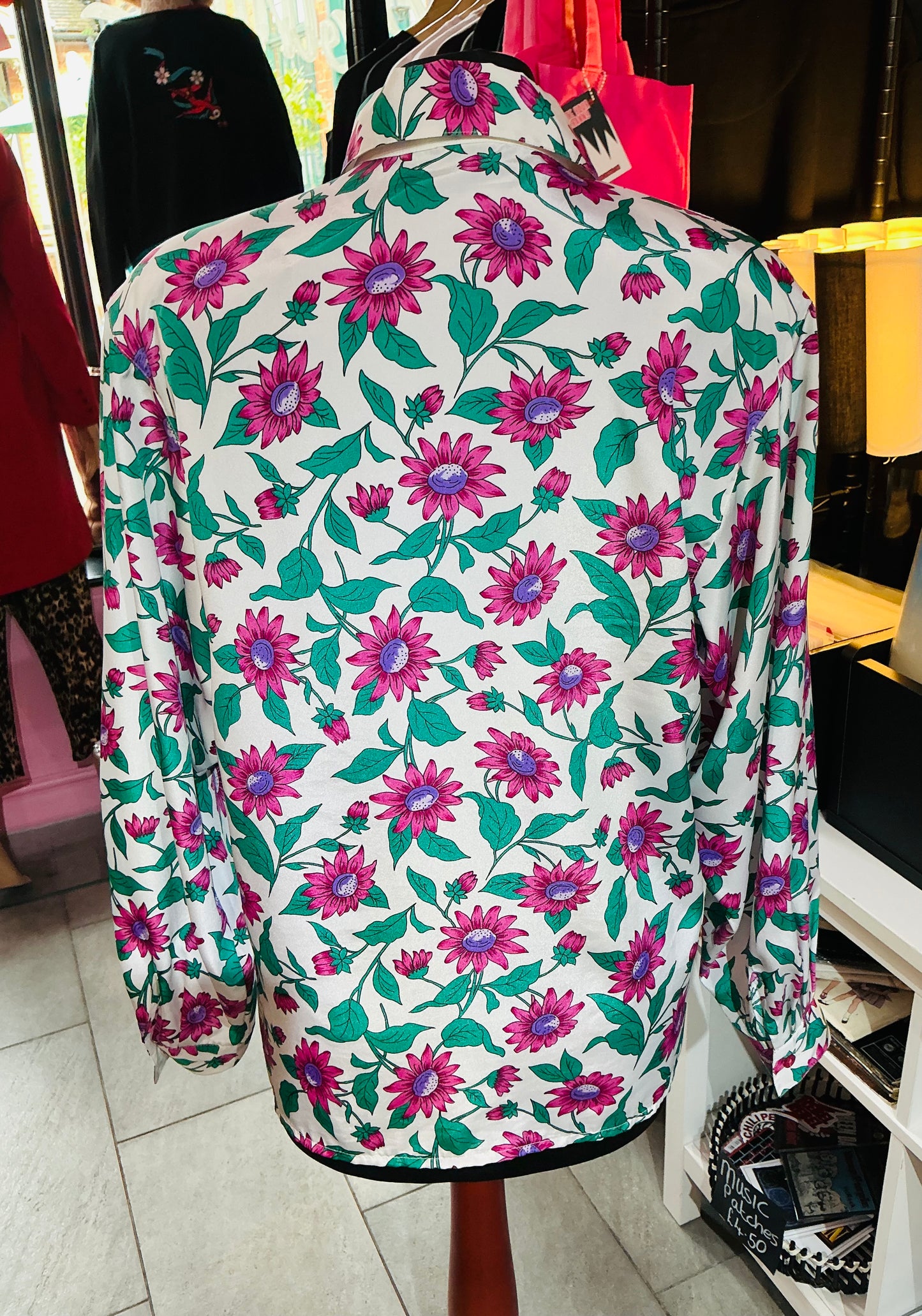 1980s Vintage Pink Floral Yarell Blouse