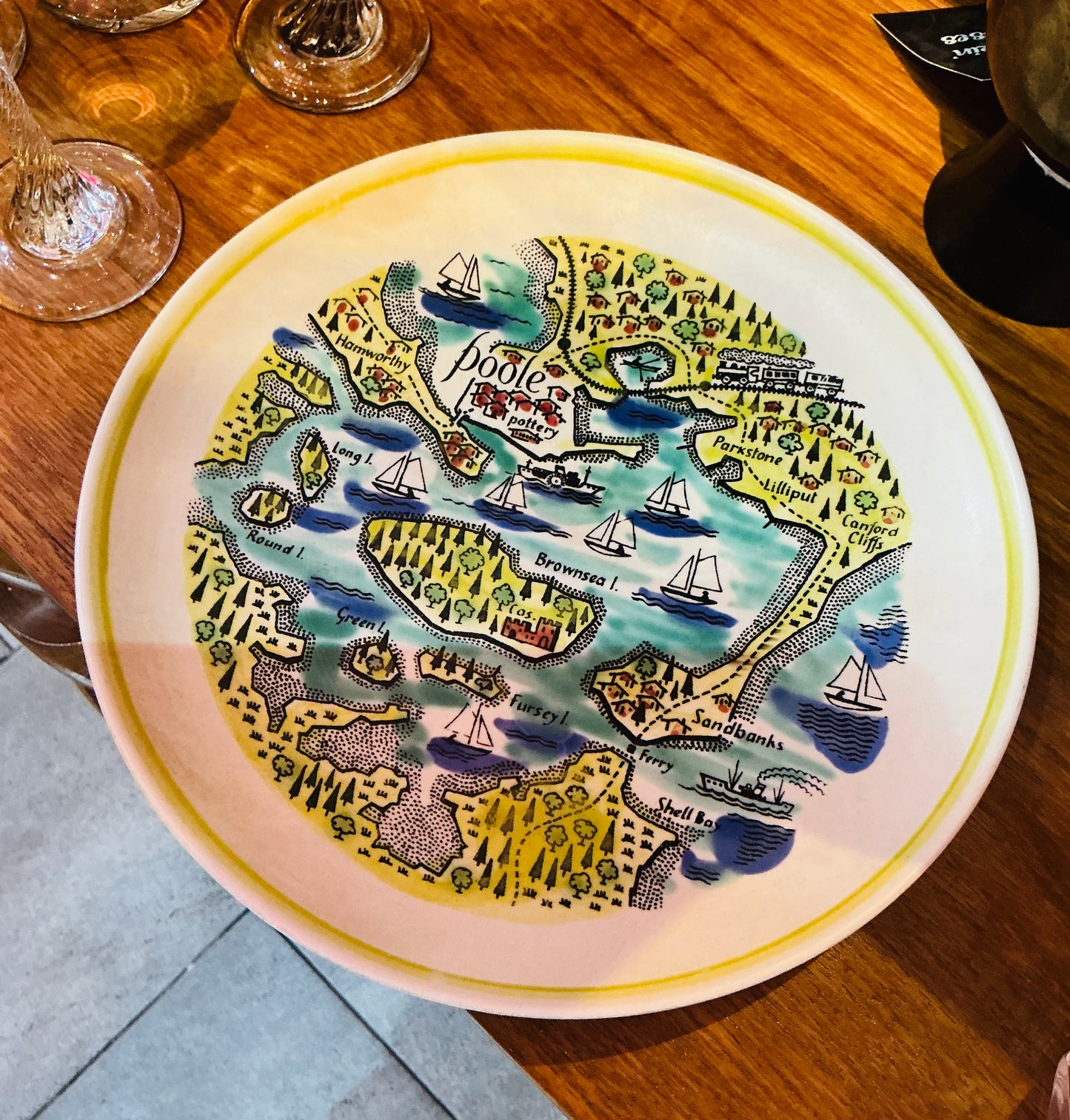 Poole Pottery Dorsey Map Plate