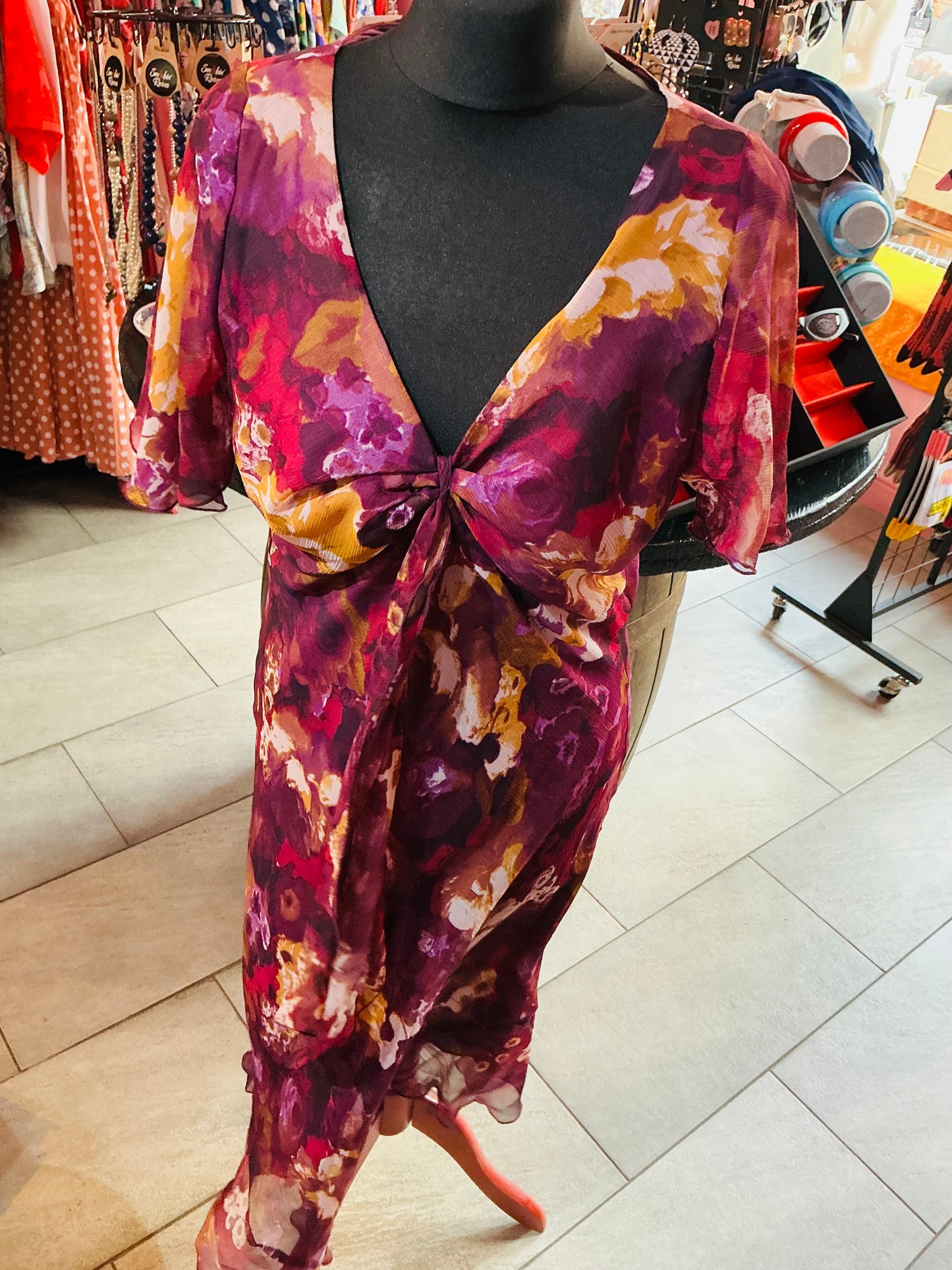 Y2K Vintage Purple Chiffon Isle Maxi Dress