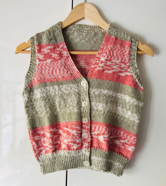 Hand knitted Fair Isle Vest