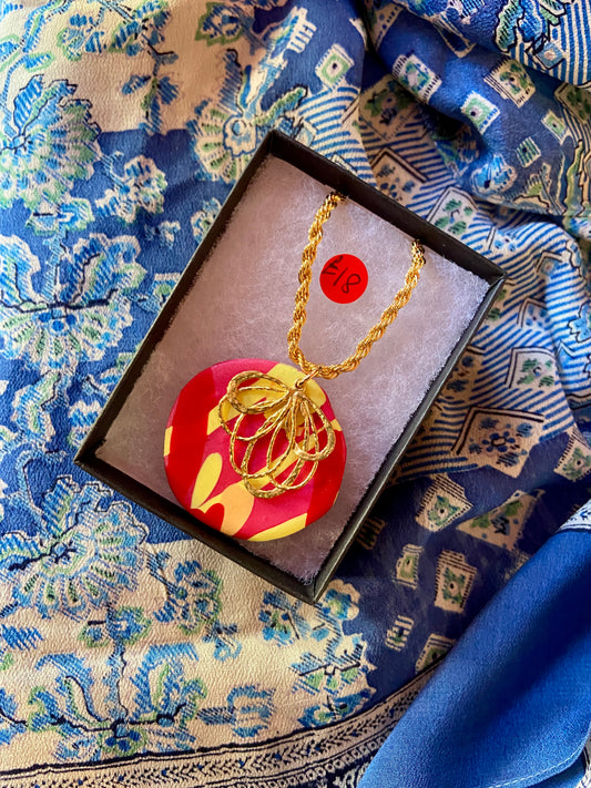 Handmade Red Pendant Necklace by Laurie May