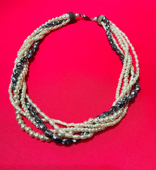 Small White and Grey Vintage Pearls