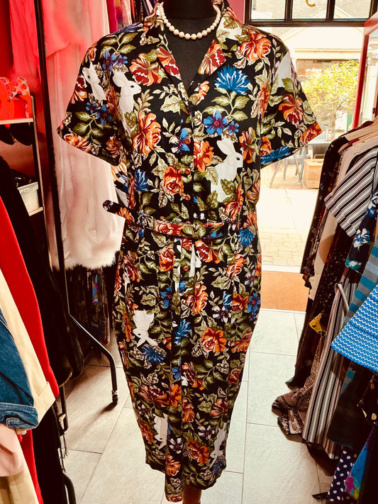 Collectif Vintage Autumn Garden Pencil Dress