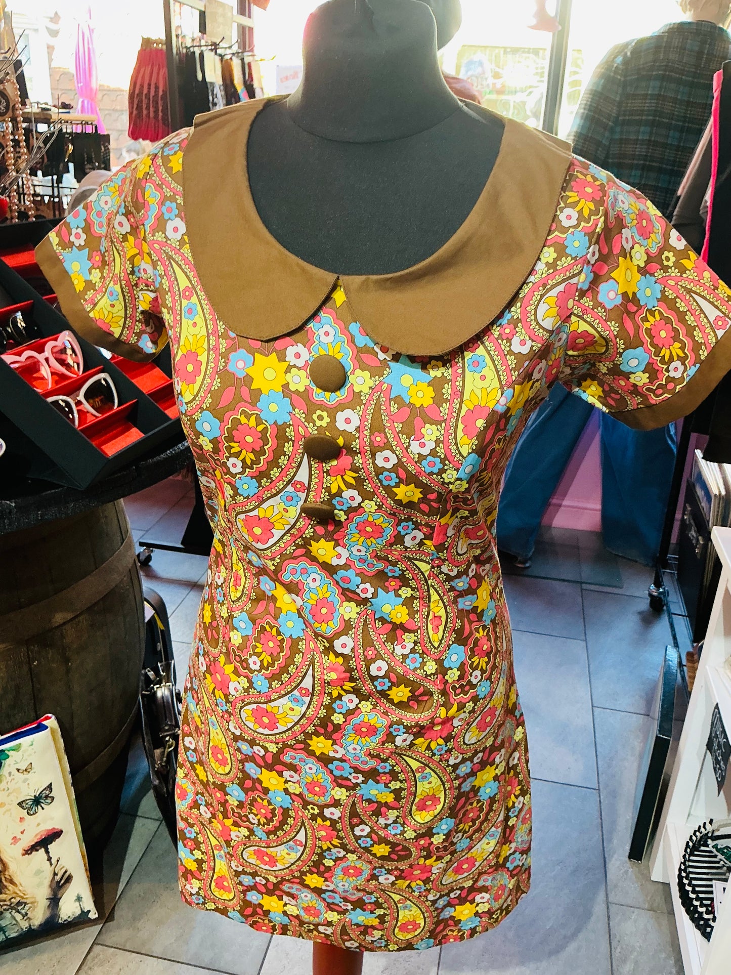 1960s Mod Style Madcap Retro Paisley Shift Dress