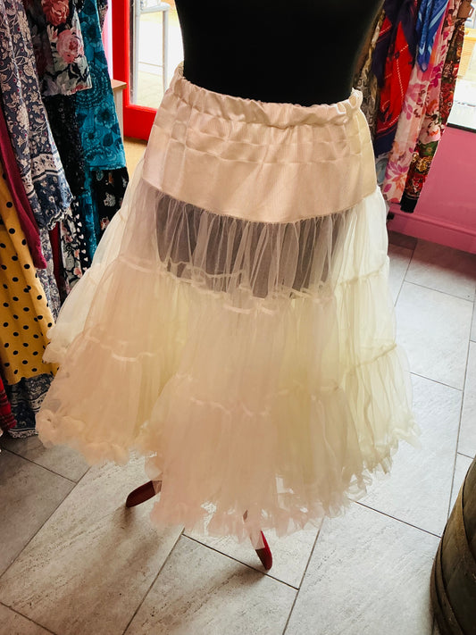 Hearts and Roses White Net Petticoat