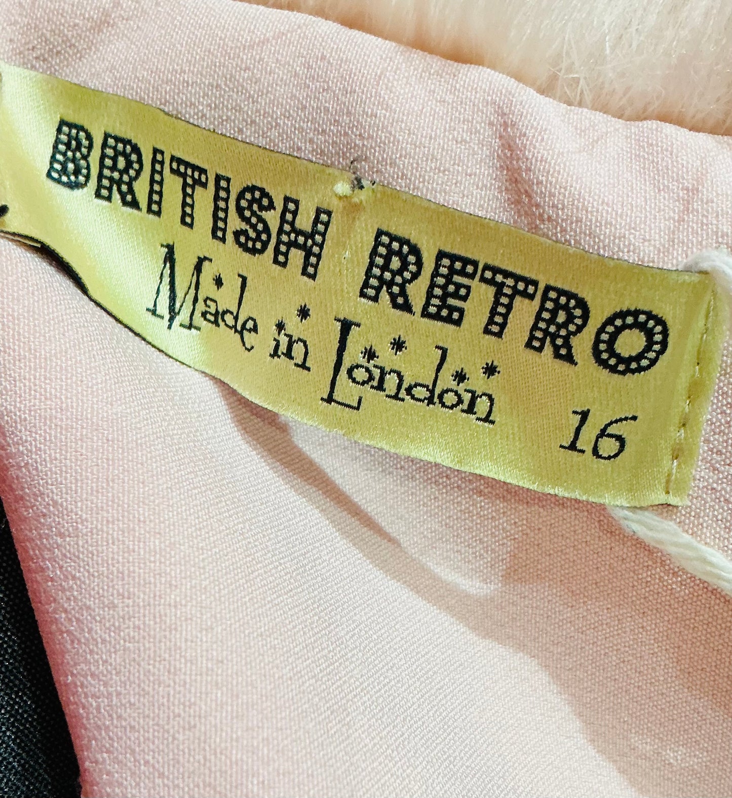 Baby Pink British Retro Faux Fur Wiggle Dress- Size 16