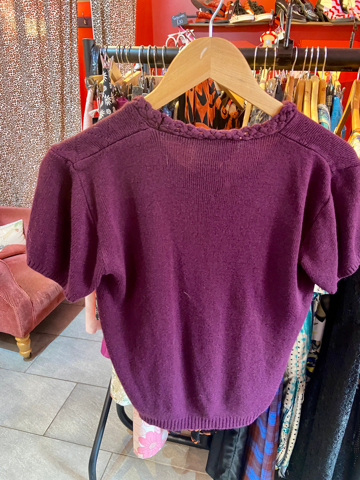1970s Purple Lightweight Knit Top
