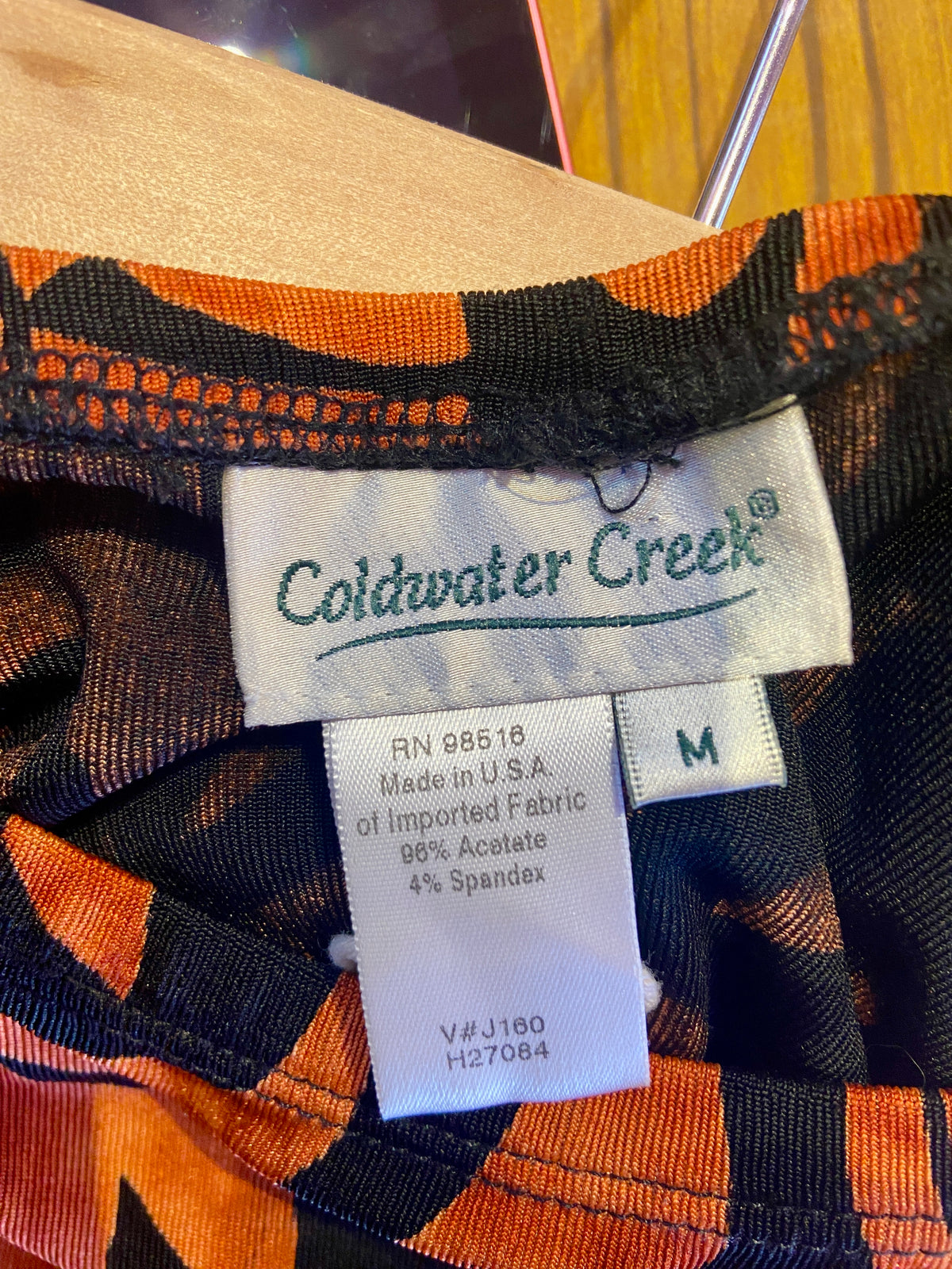 Orange and Black Swirl Print Long Skirt