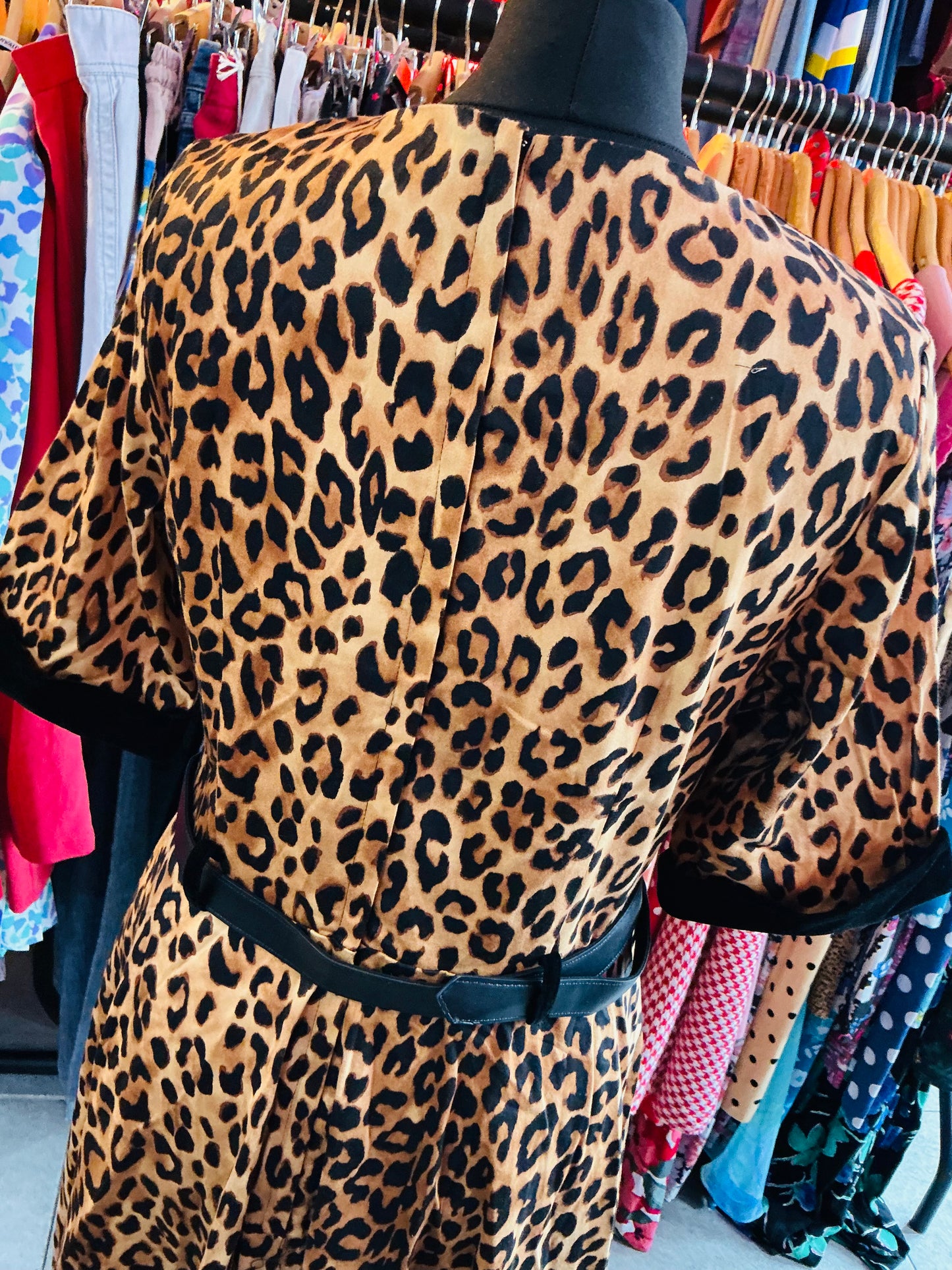 50s Style Leopard Print Collectif London Swing Dress