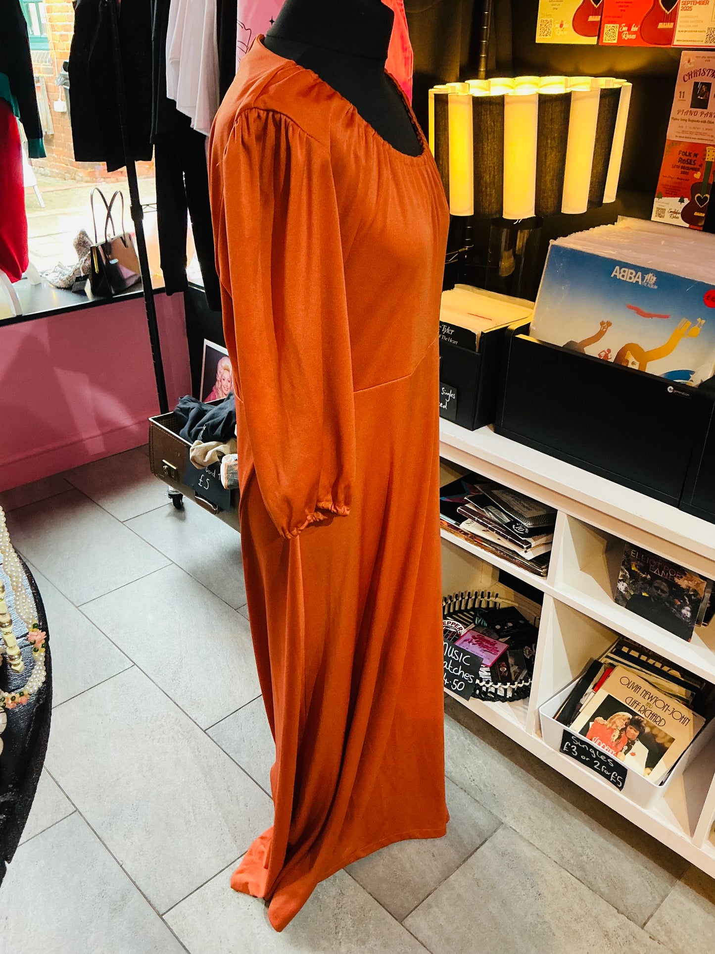 1970s Vintage Devonshire Lady Maxi Dress