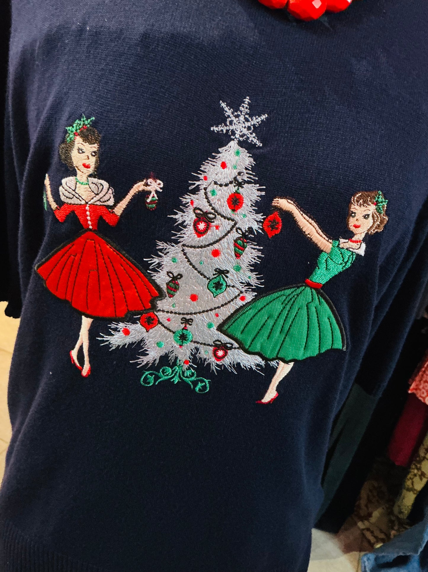 A Vintage Christmas Navy Banned Retro Christmas Jumper