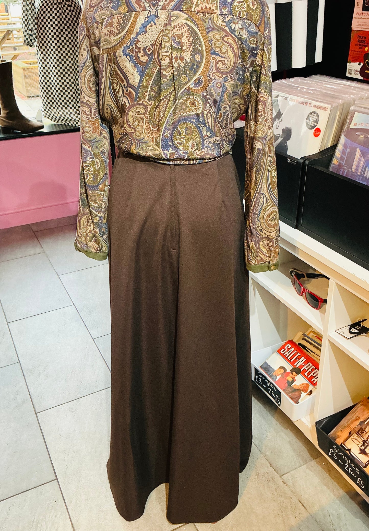 1970s Vintage Brown Maxi Skirt