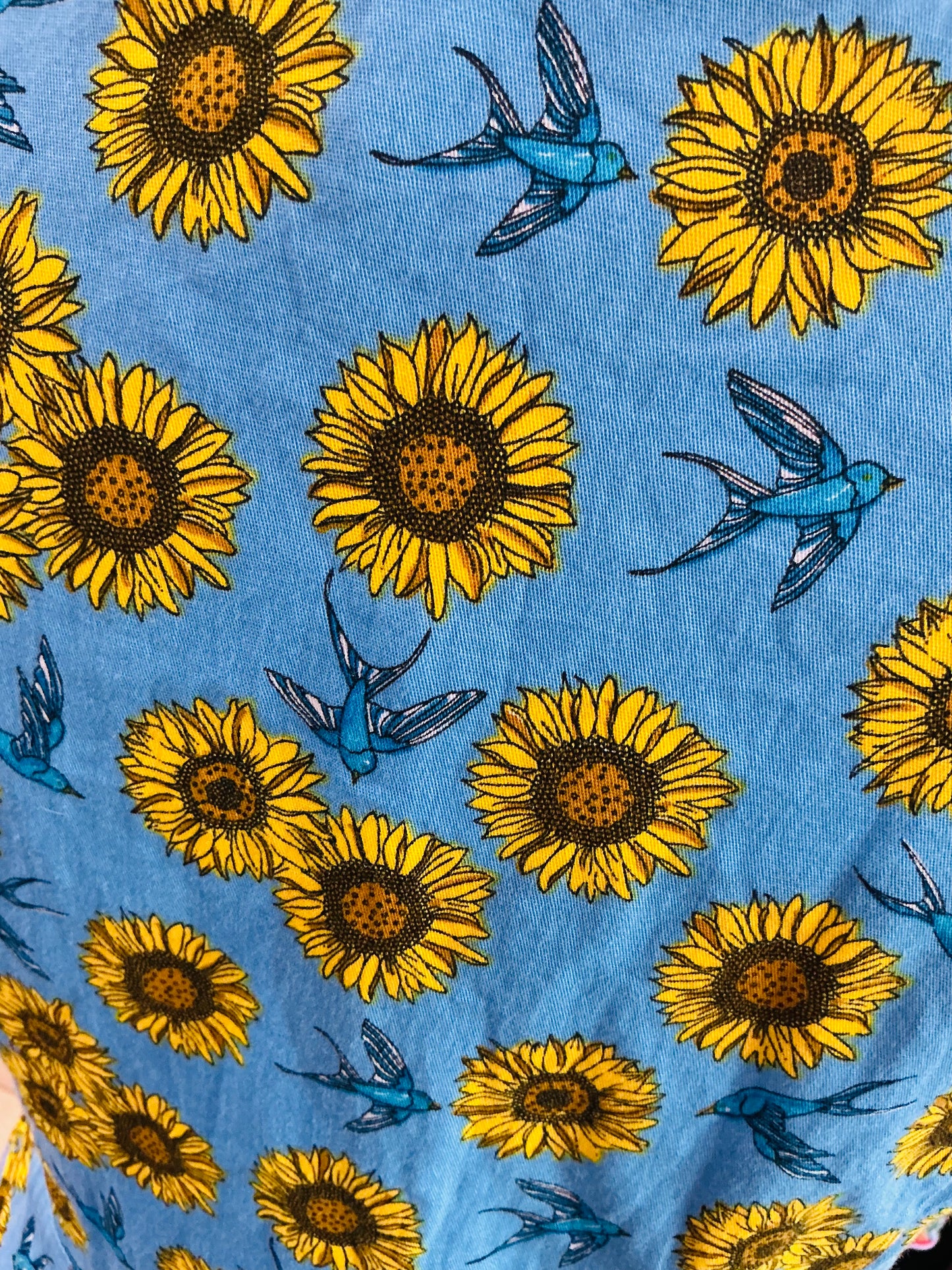 1950s Style Sunflowers and Swallows Lindy Bop Swing Dress