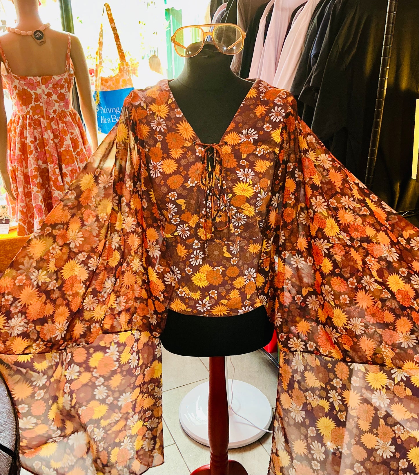 70s Style Hippie Shake Cape Style Top