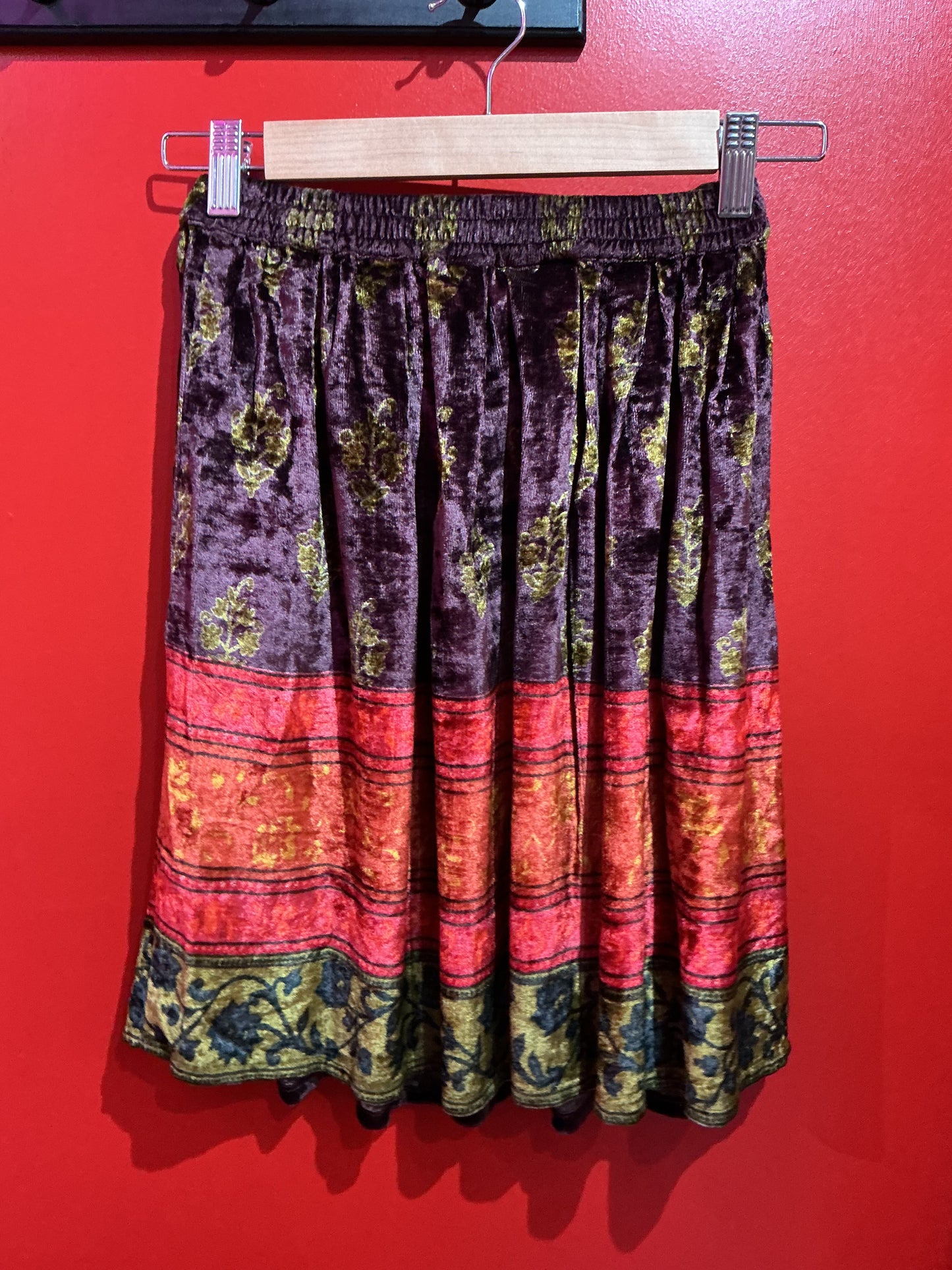 90s Vintage Monsoon Velvet skirt