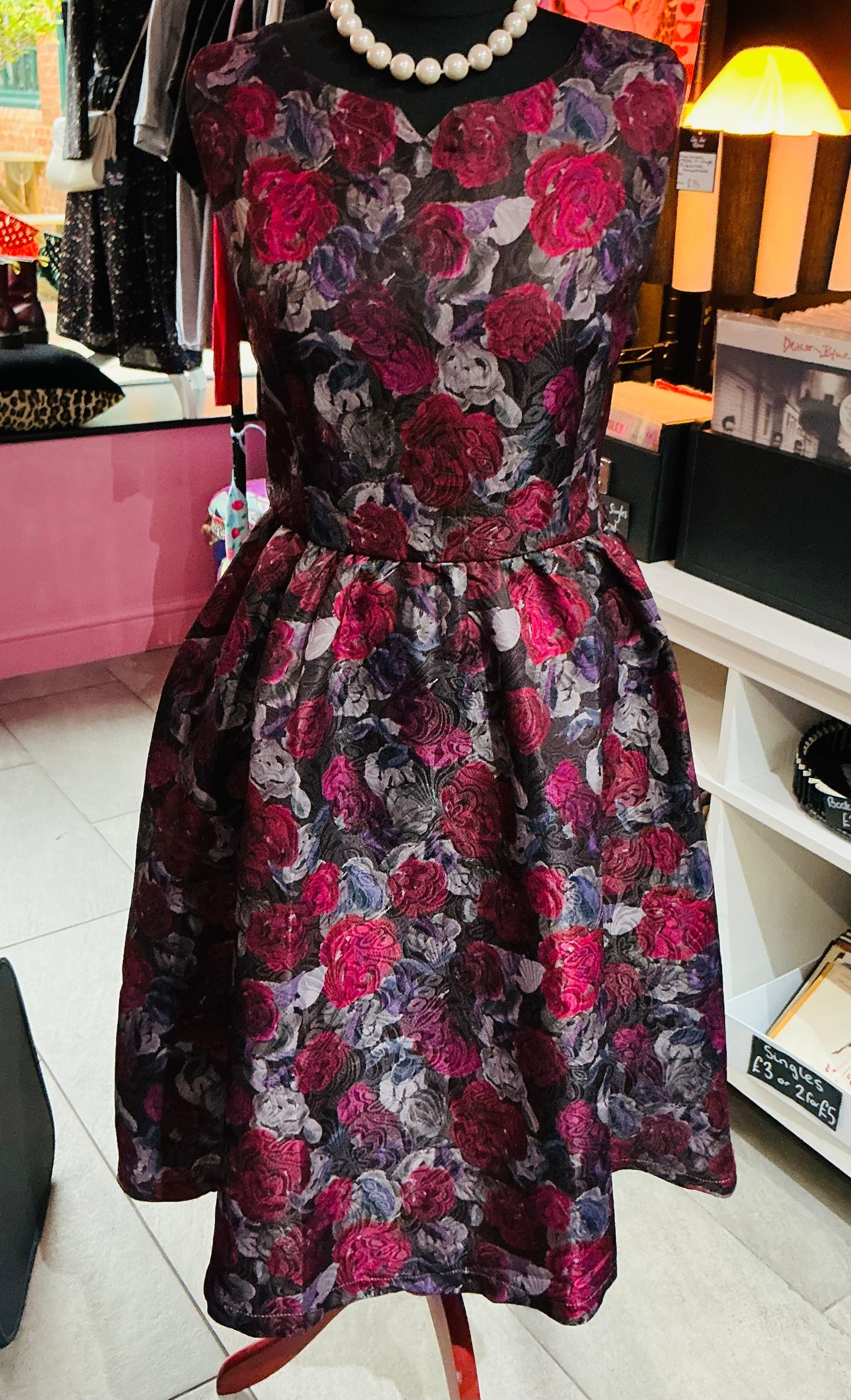 Winter Rose 1950s Style Lindy Bop A-line Dress