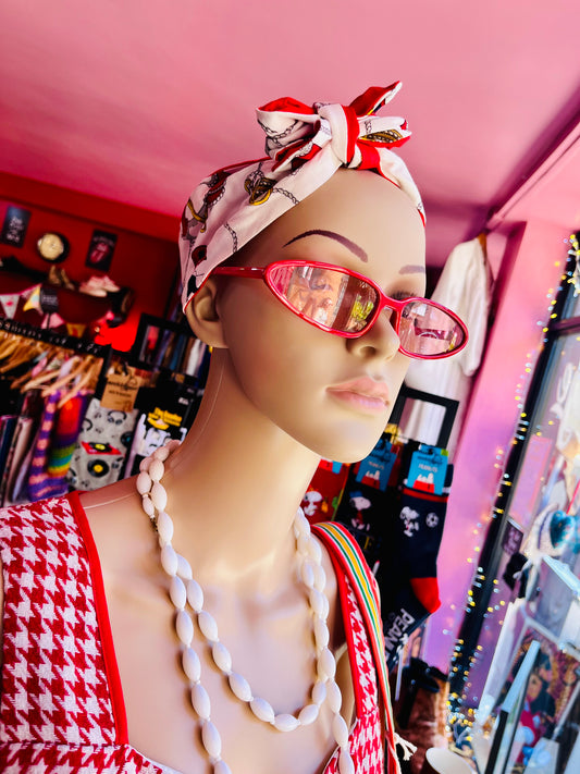 Red Slim Cat Eye Sunglasses