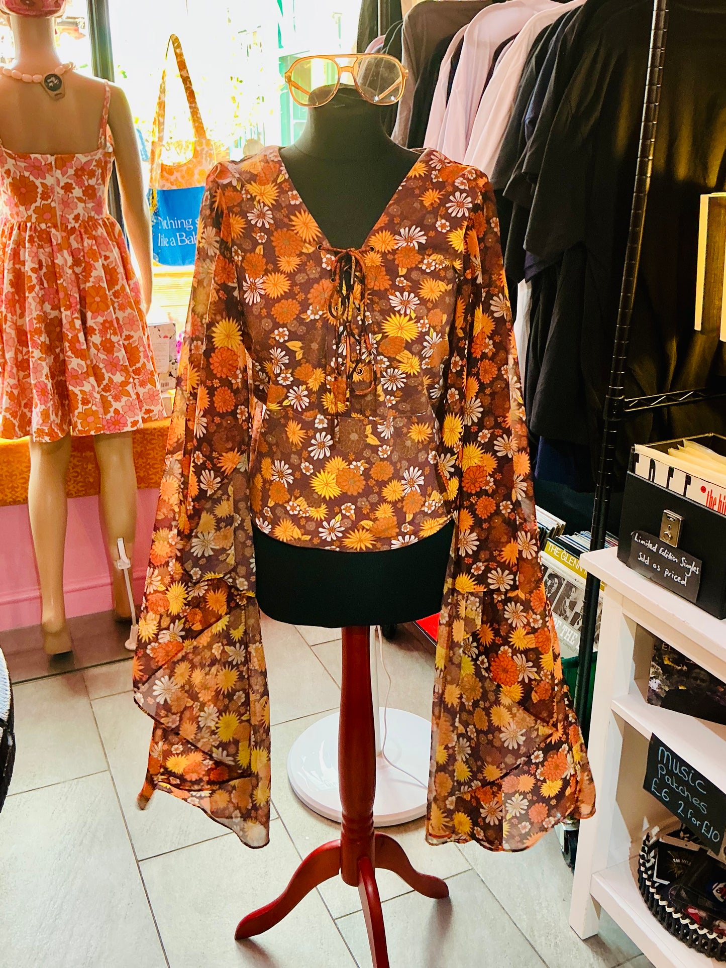 70s Style Hippie Shake Cape Style Top