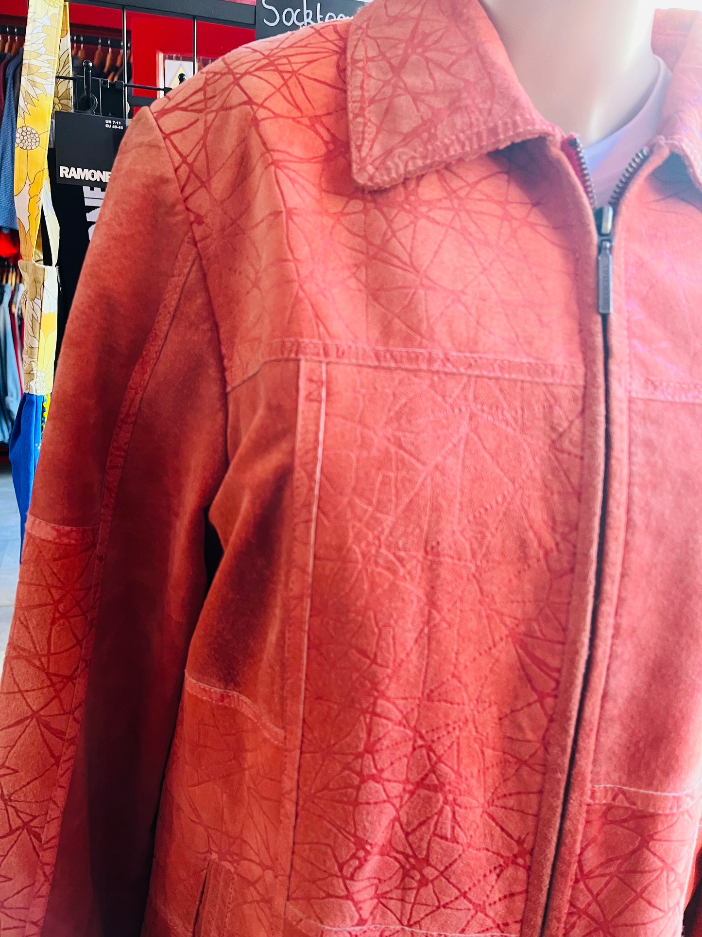 1970s Vintage Orange Suede Jacket