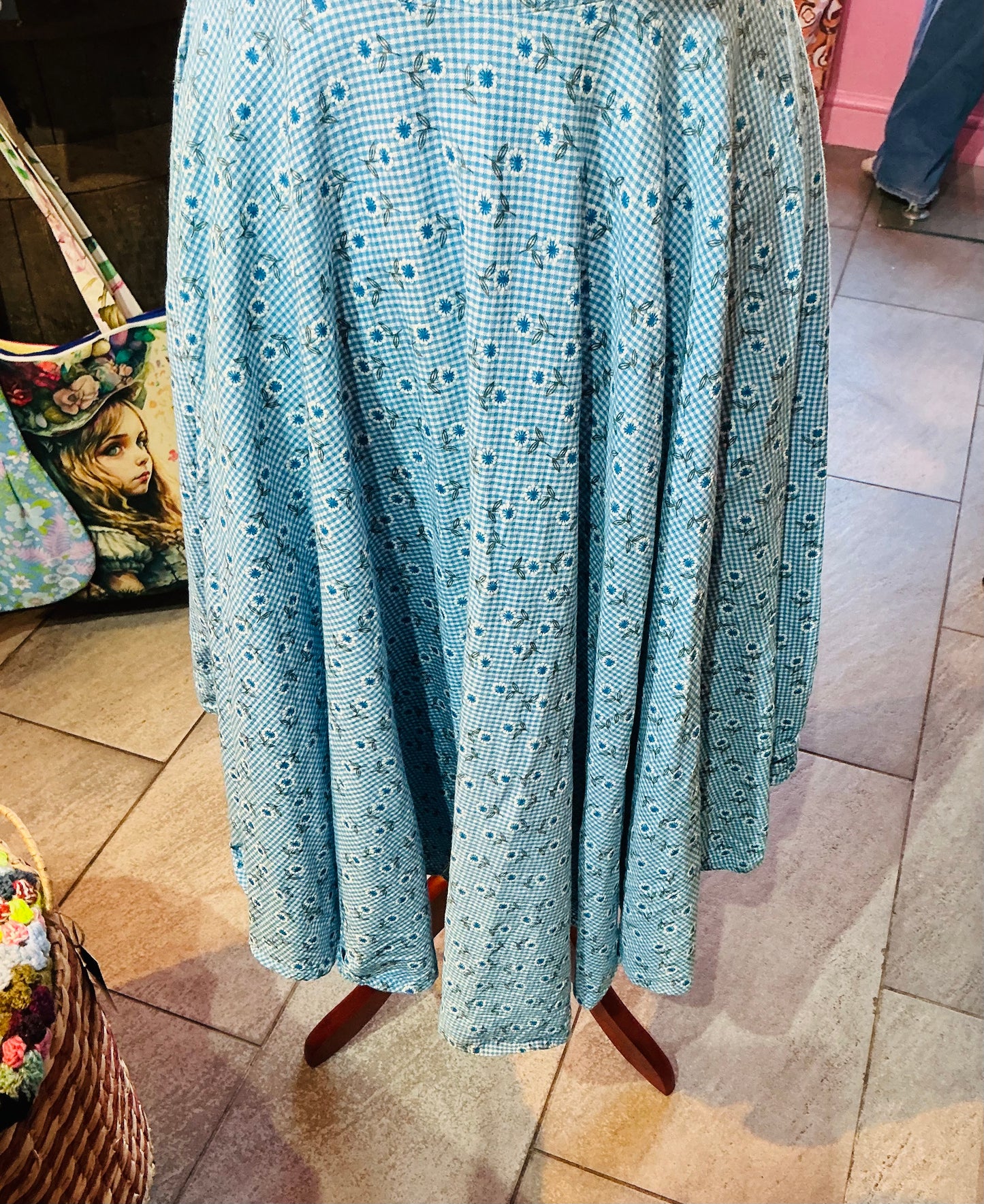 1950s Vivien of Holloway Blue Gingham Swing Dress