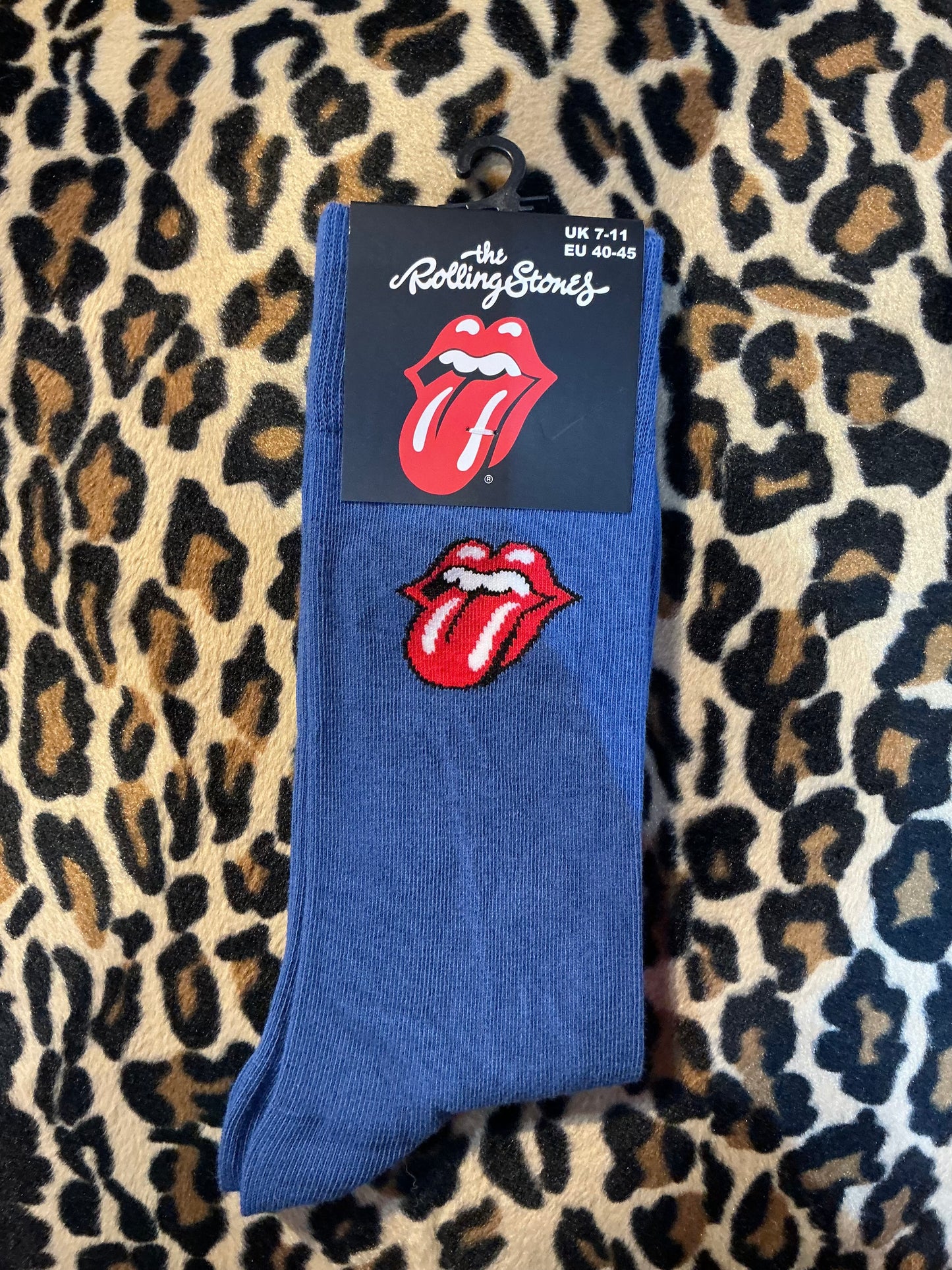 Blue Rolling Stones Socks