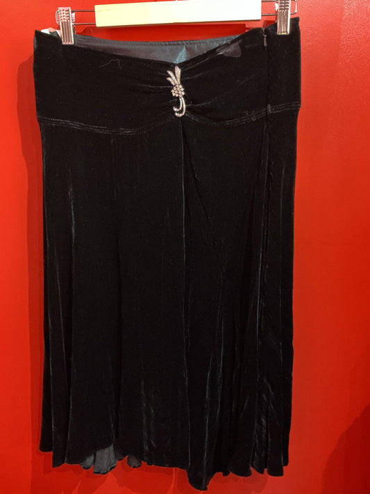 Next Brand Black Velvet Skirt