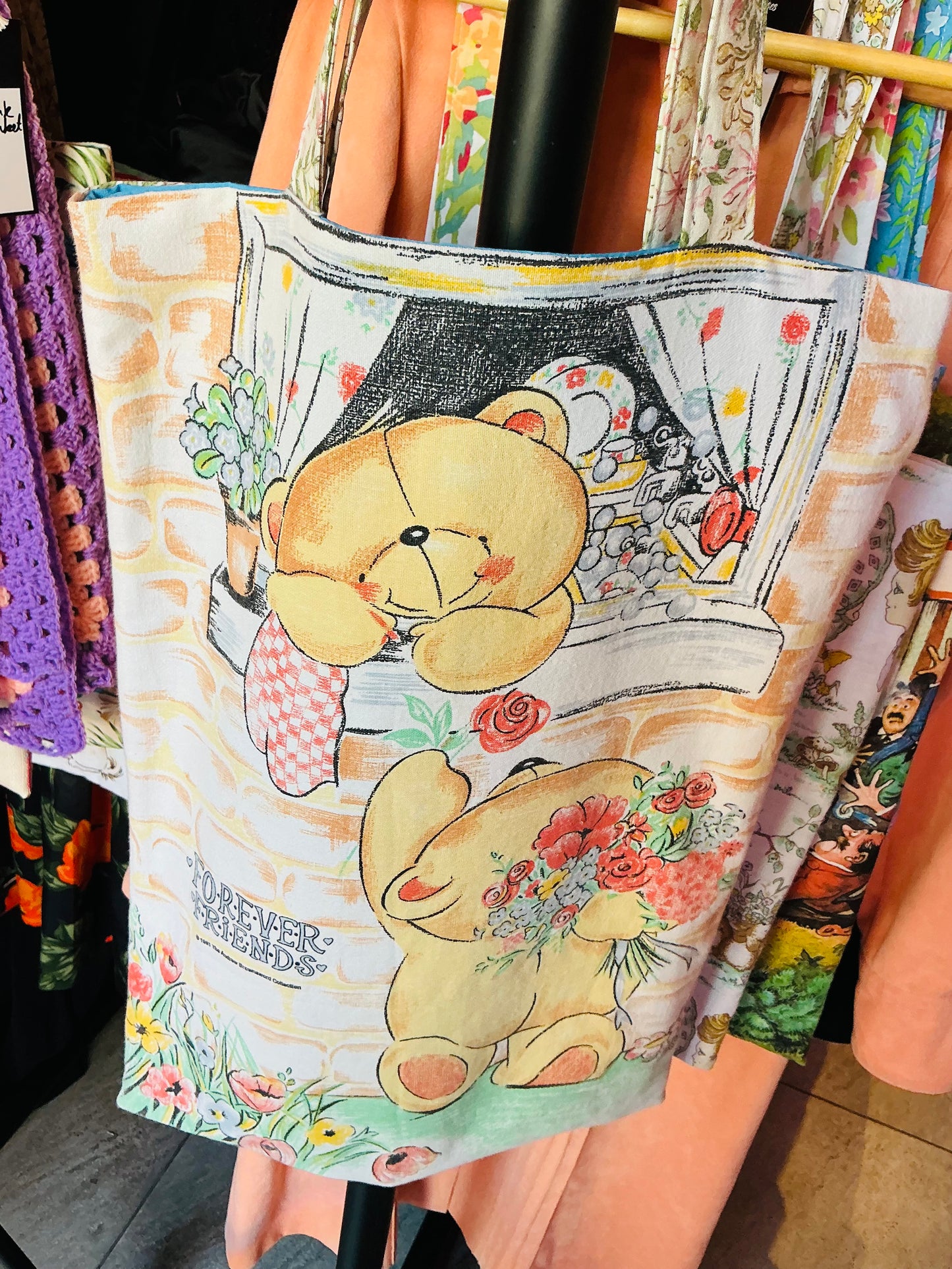 Handmade Vintage Fabric Forever Friends Tote Bag