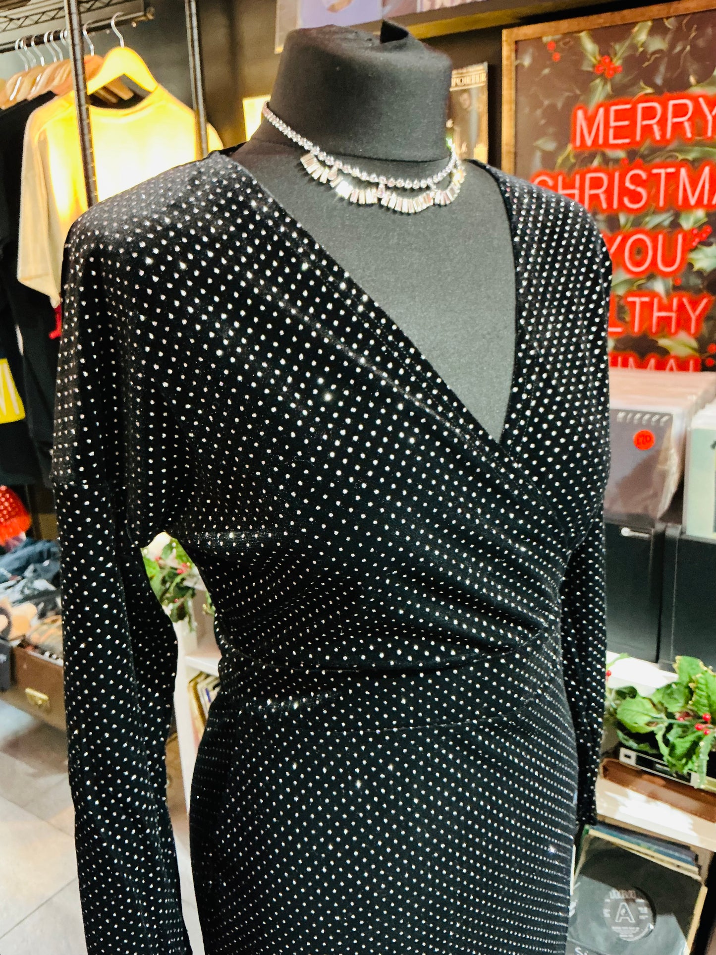 Banned Apparel Black Sparly Pencil Dress