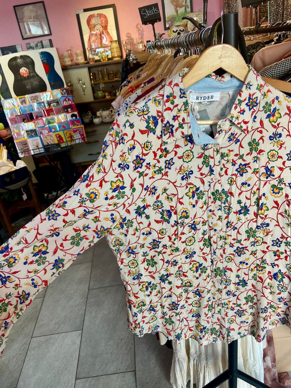 90s Vintage Floral Button Up Shirt