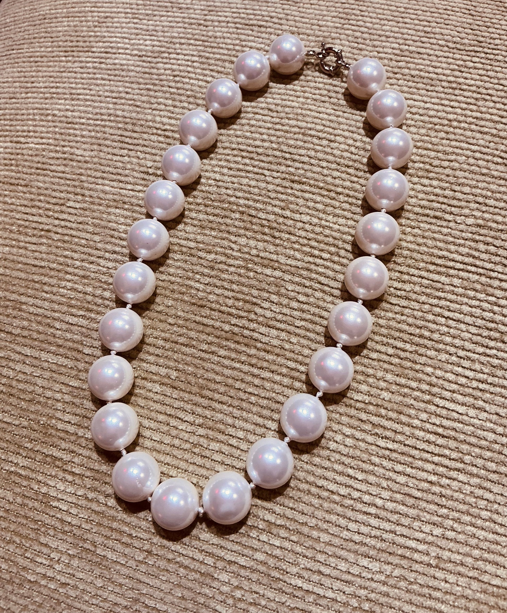 Large Glass Pearl Necklace