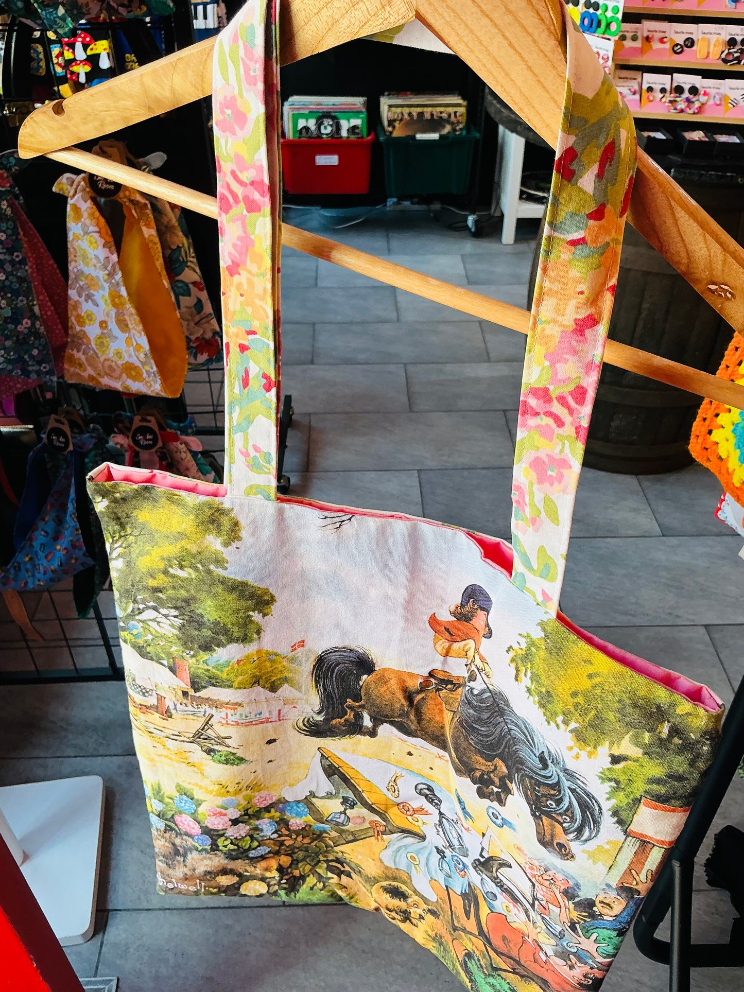 Vintage Fabric Handmade Tote Bag
